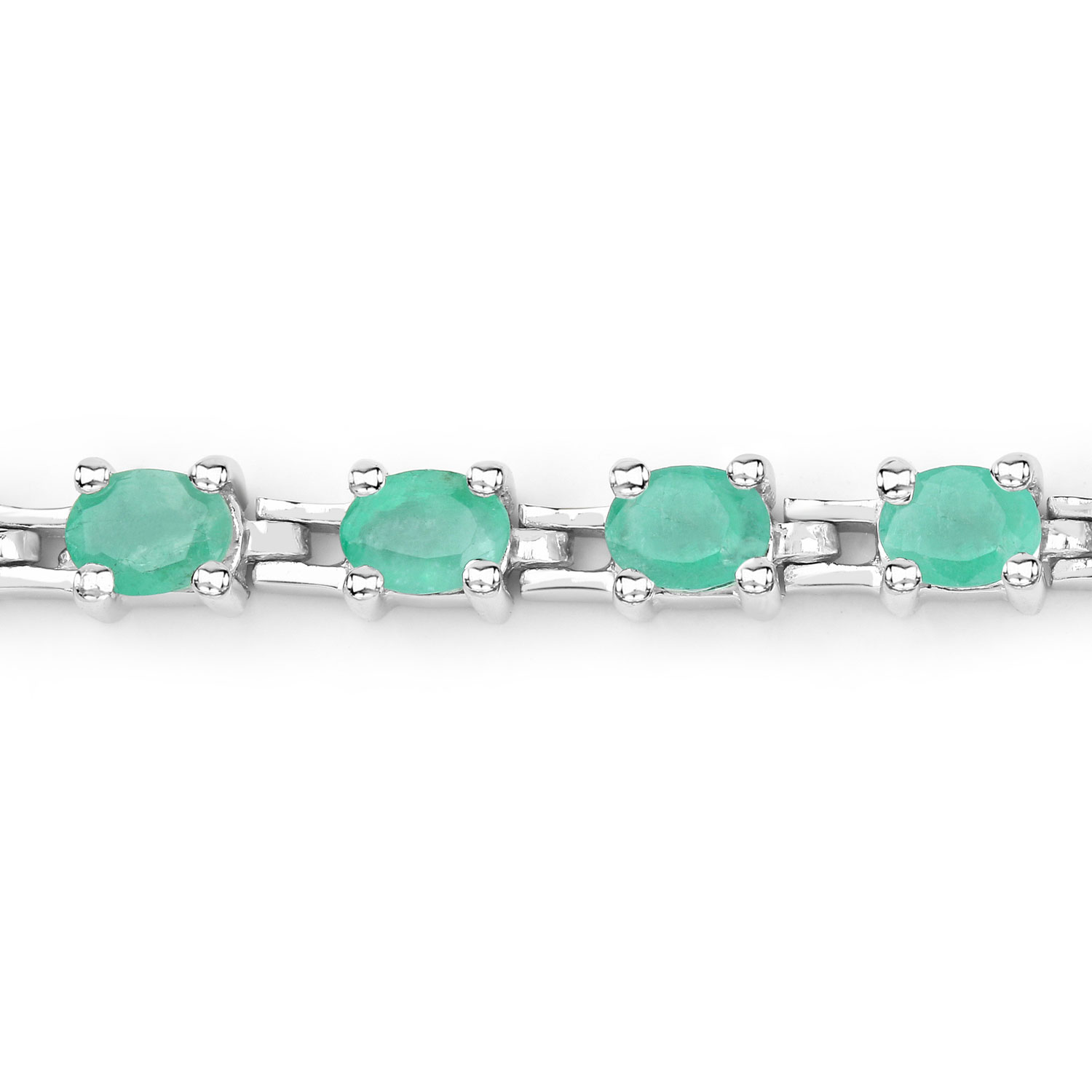 3.64 Carat Genuine Emerald .925 Sterling Silver Bracelet