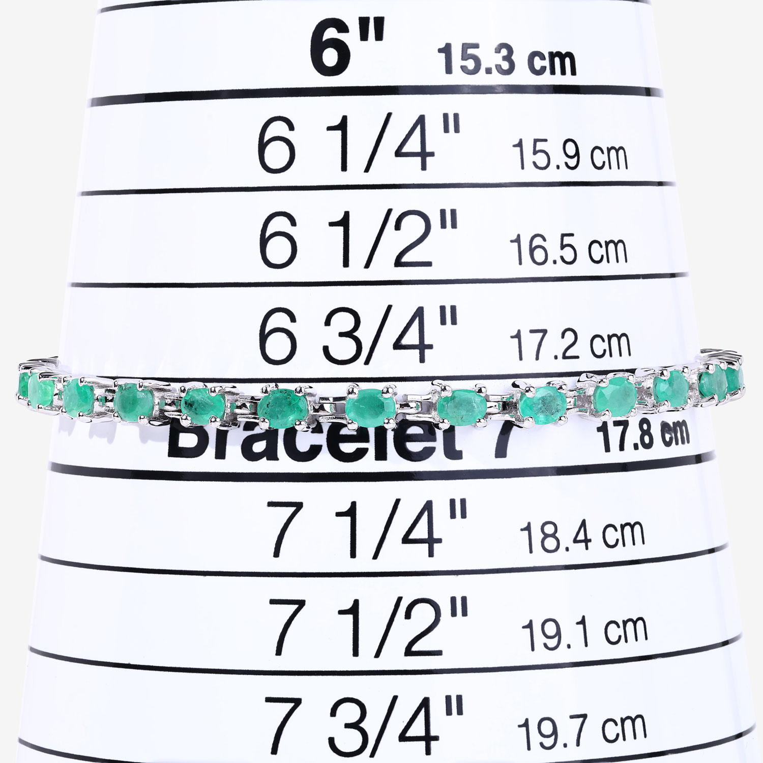 3.64 Carat Genuine Emerald .925 Sterling Silver Bracelet