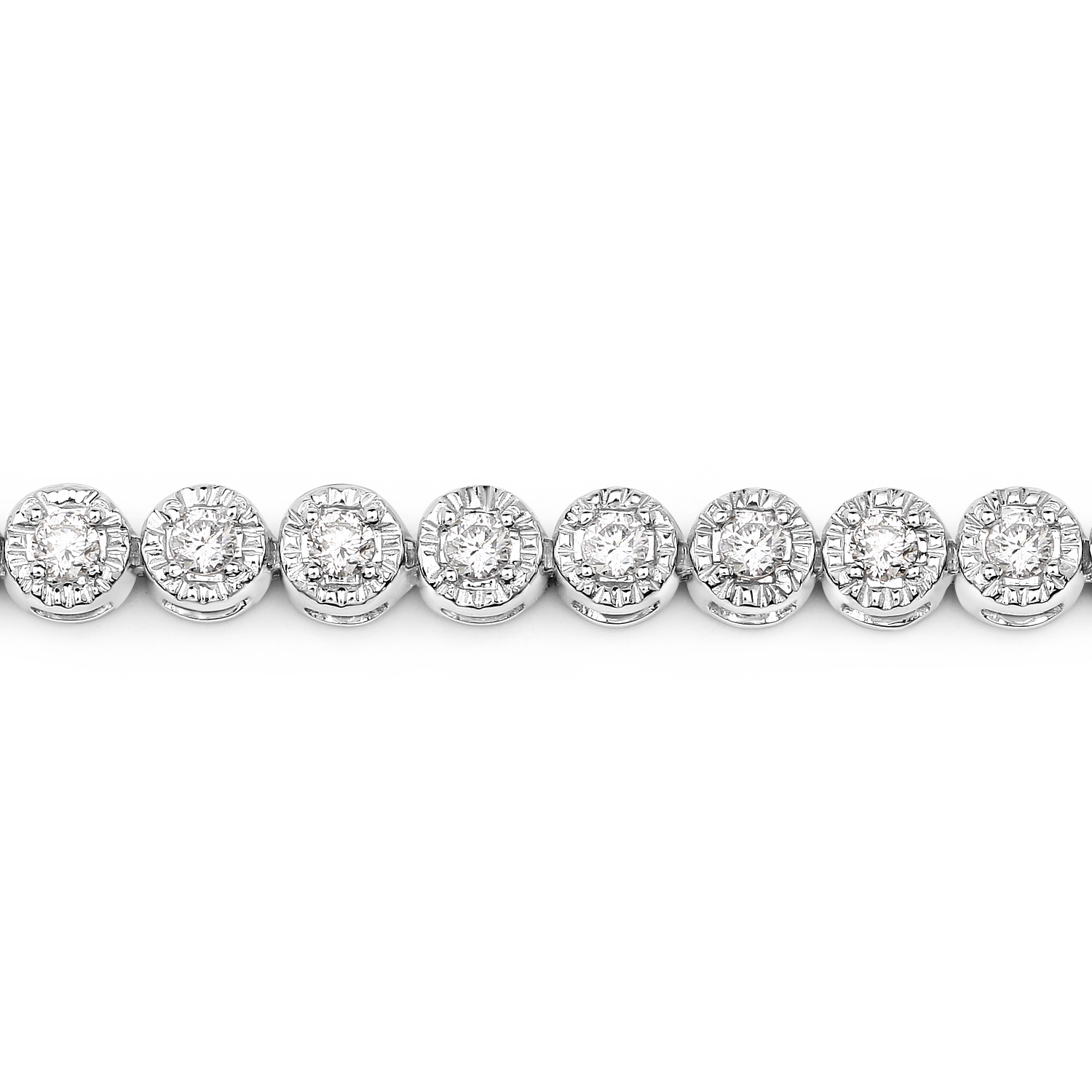 1.26 Carat Genuine White Diamond 18K White Gold Bracelet