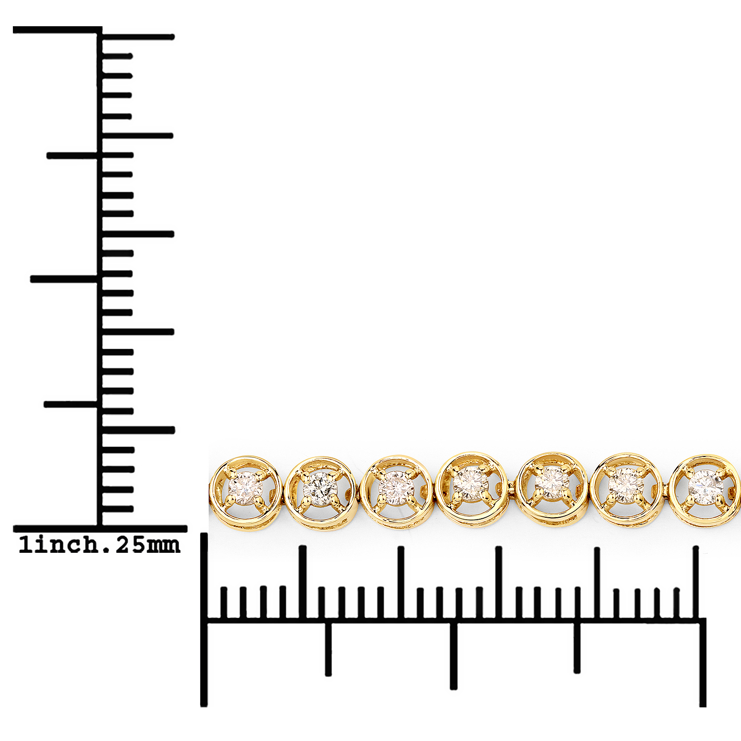 1.00 Carat Genuine Diamond 10K Yellow Gold Bracelet