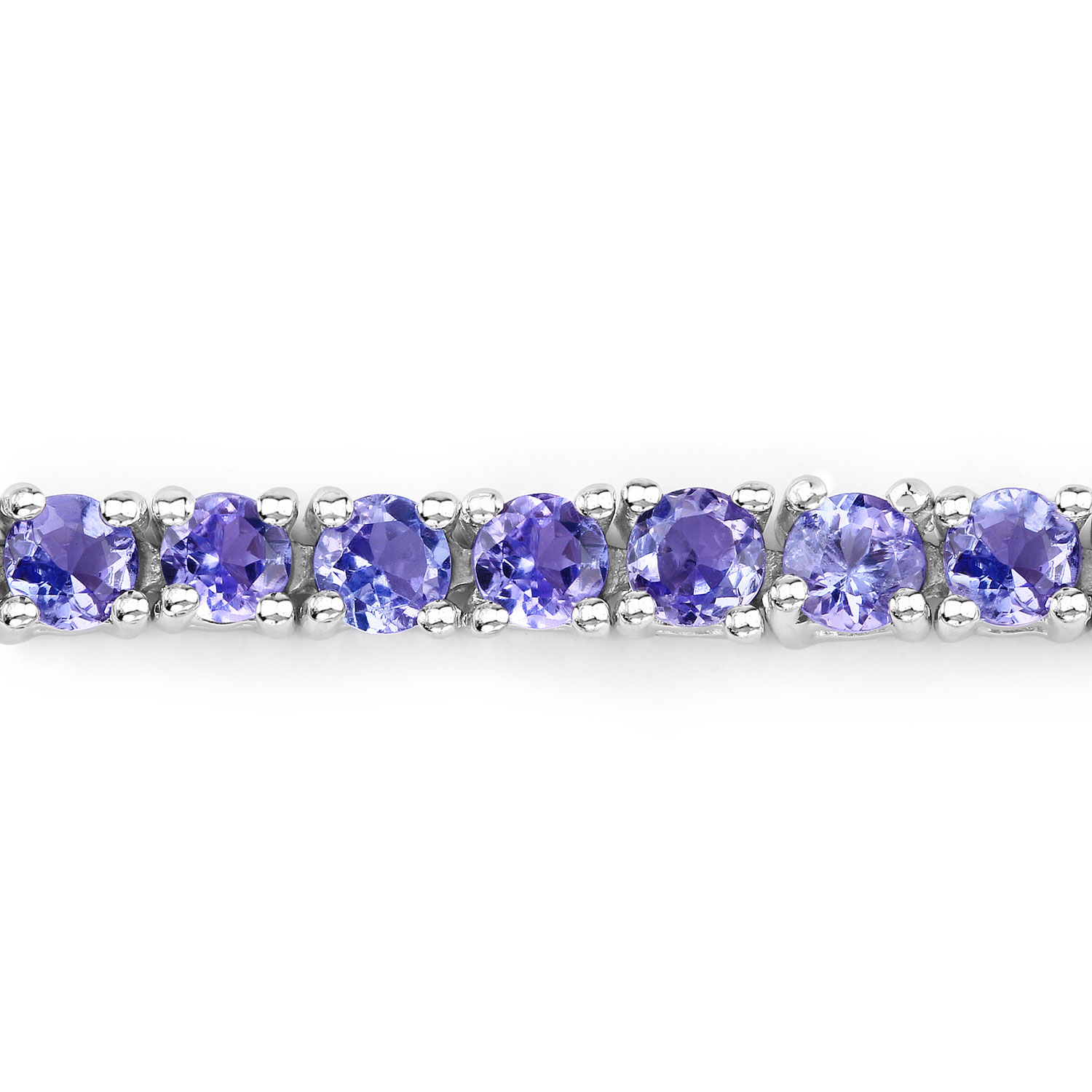 4.34 Carat Genuine Tanzanite .925 Sterling Silver Bracelet