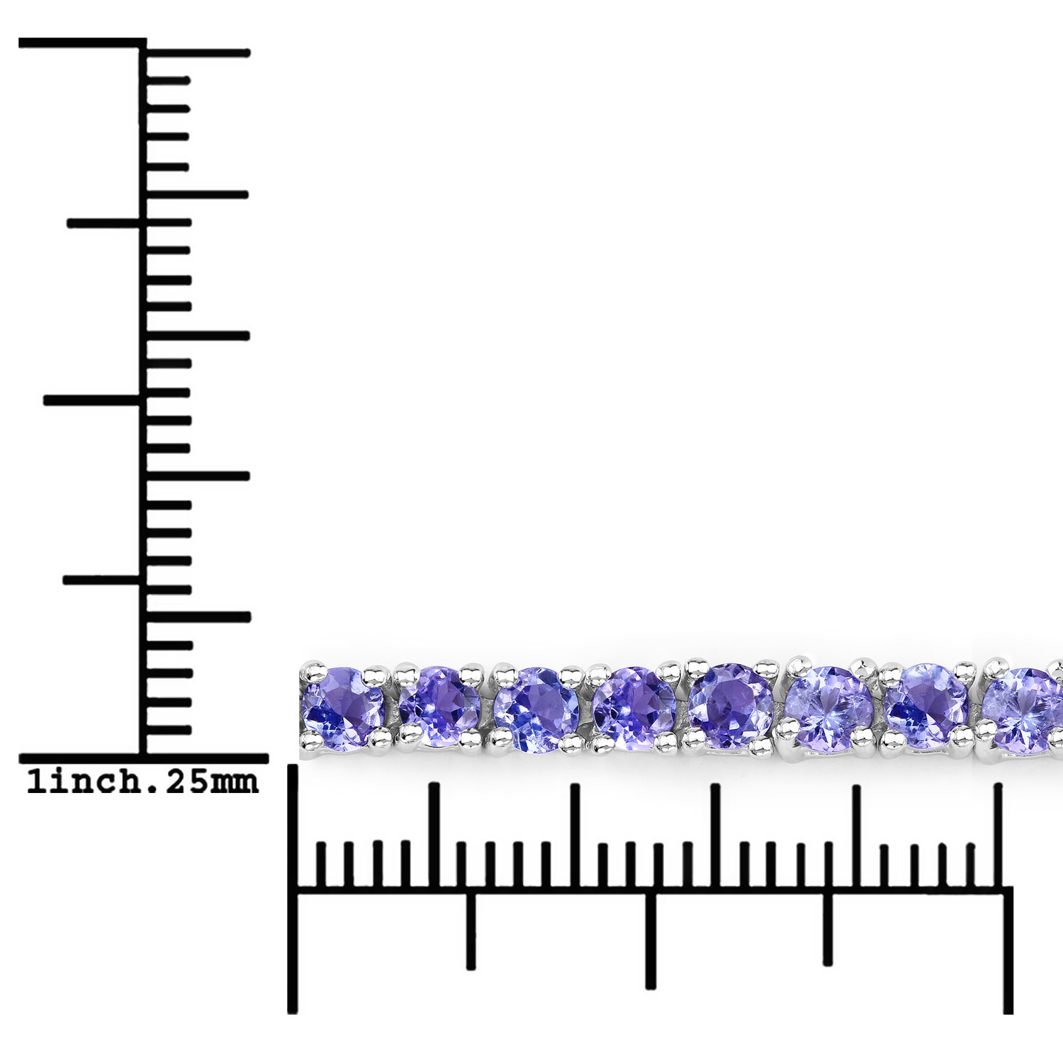 4.34 Carat Genuine Tanzanite .925 Sterling Silver Bracelet