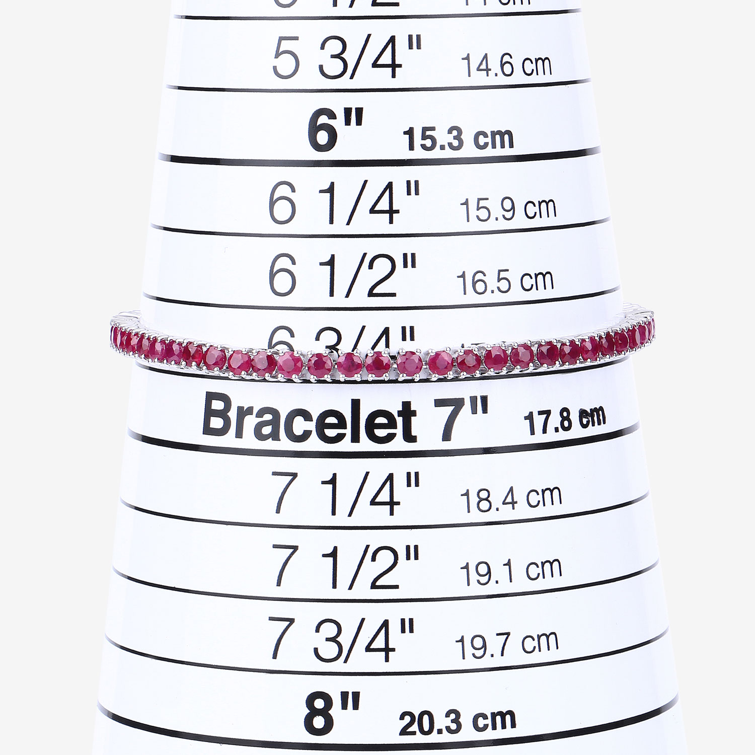 6.38 Carat Genuine Mozambique Ruby 14K White Gold Bracelet