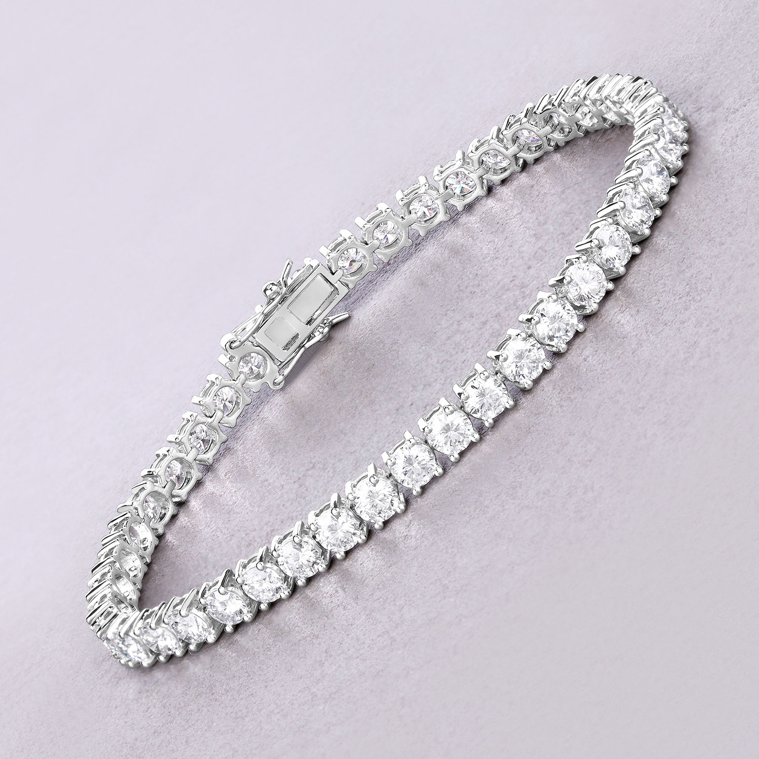 10.00 Carat Lab Grown Diamond 14K White Gold Bracelet