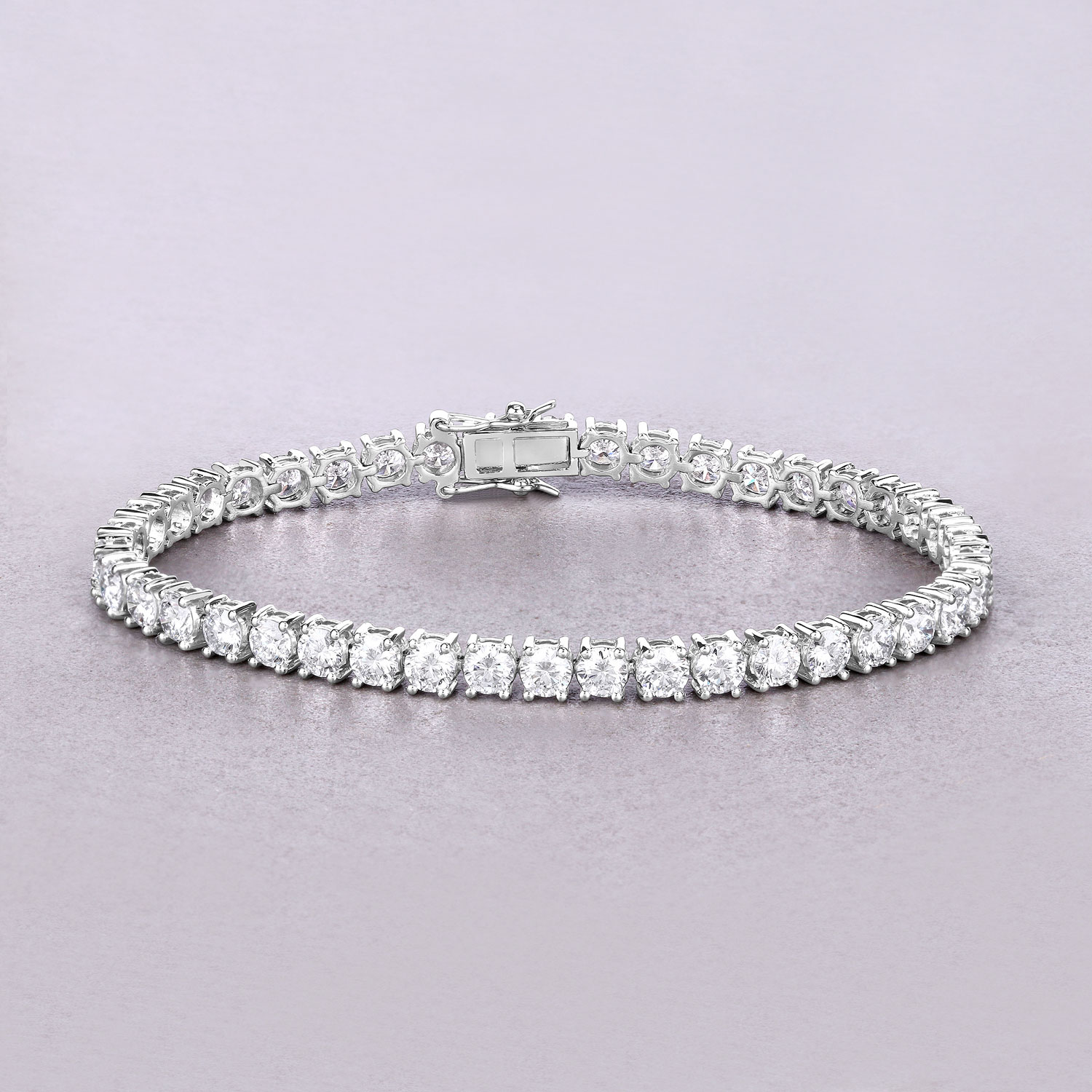 10.00 Carat Lab Grown Diamond 14K White Gold Bracelet