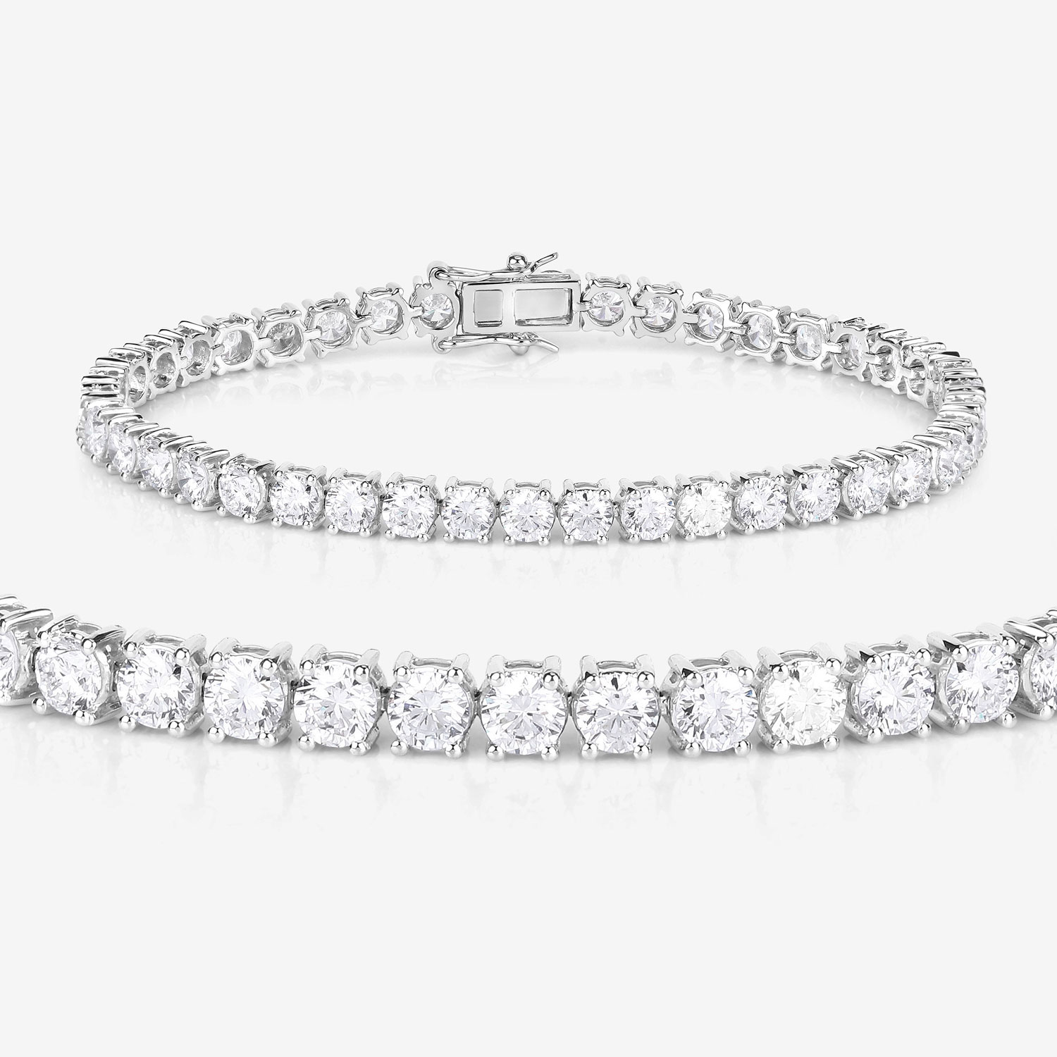 10.00 Carat Lab Grown Diamond 14K White Gold Bracelet