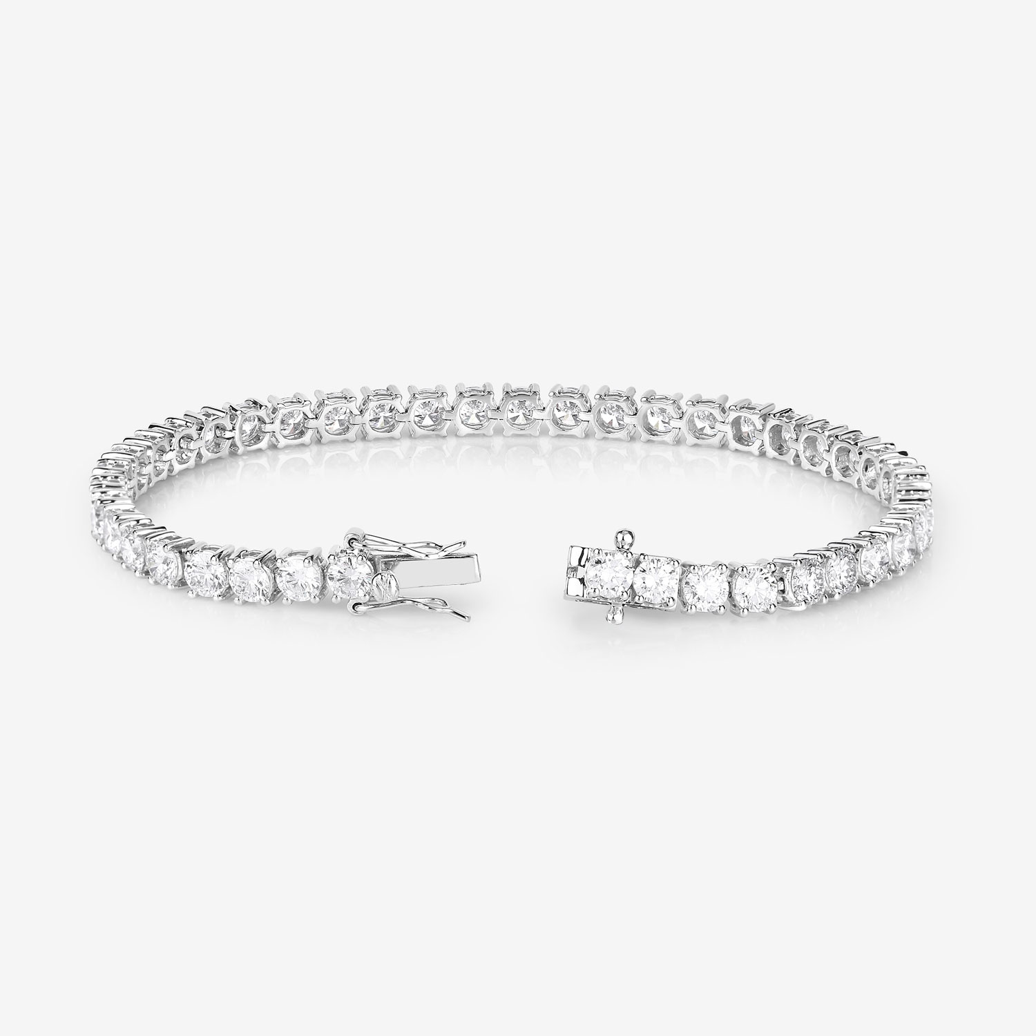 10.00 Carat Lab Grown Diamond 14K White Gold Bracelet