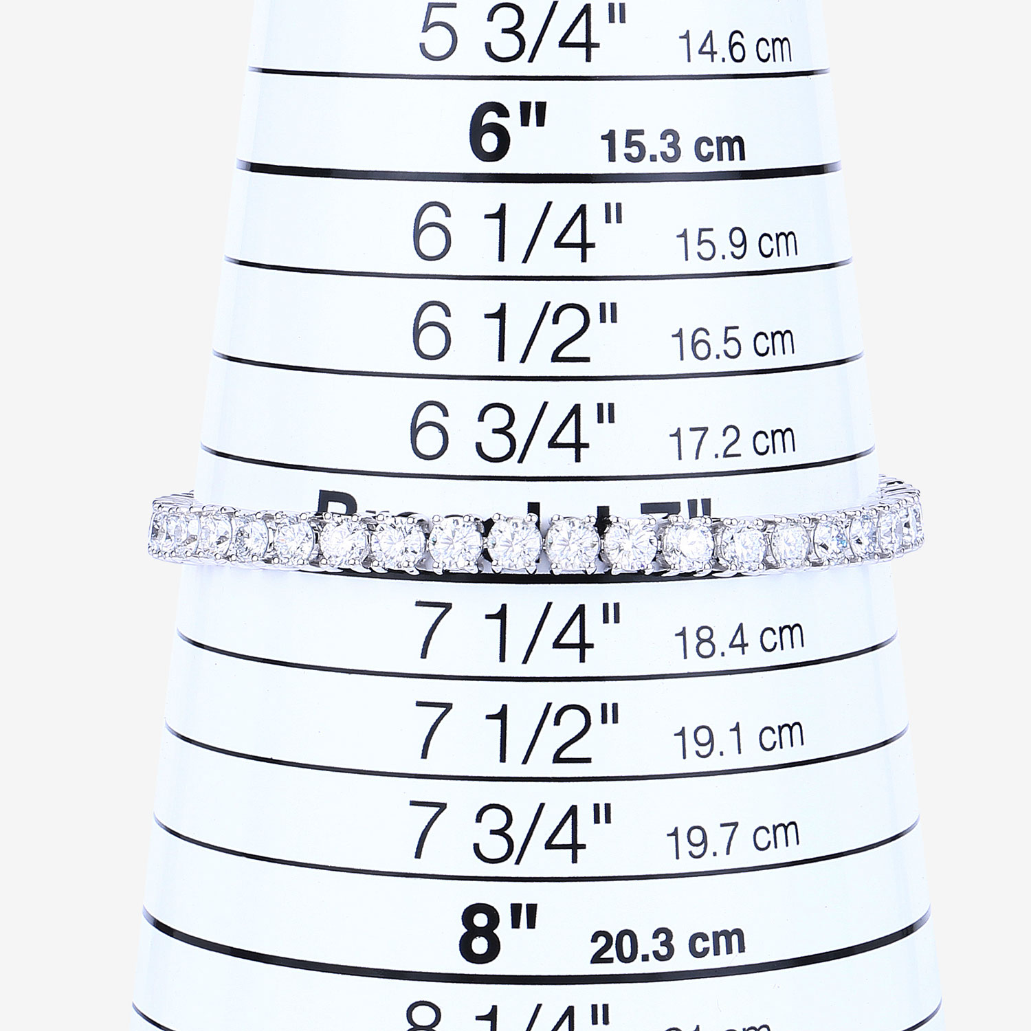 10.00 Carat Lab Grown Diamond 14K White Gold Bracelet