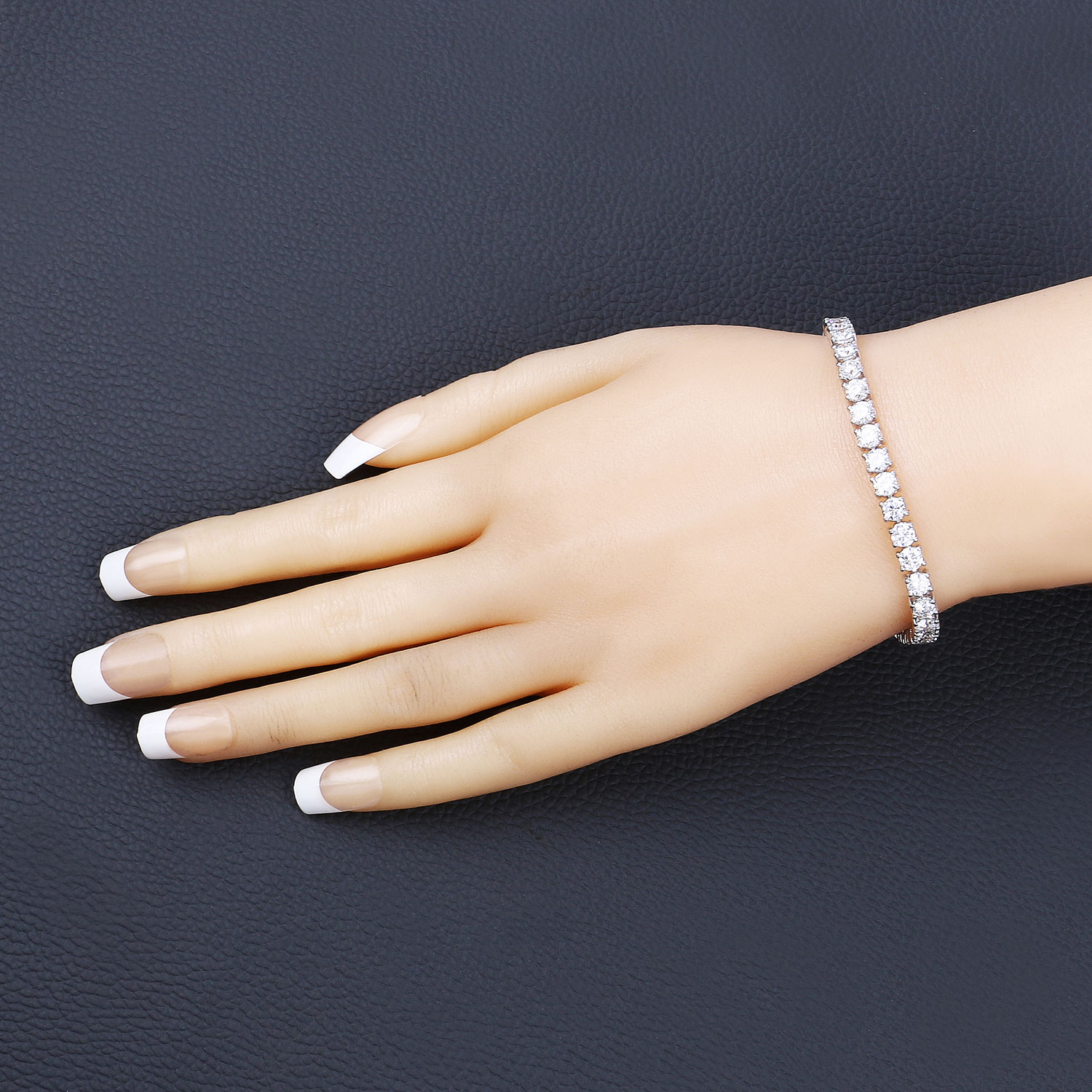 10.00 Carat Lab Grown Diamond 14K White Gold Bracelet