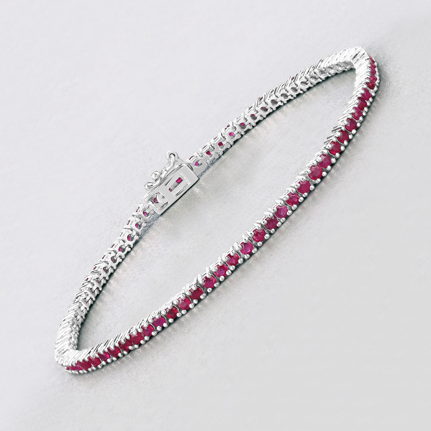 3.35 Carat Genuine Ruby .925 Sterling Silver Bracelet