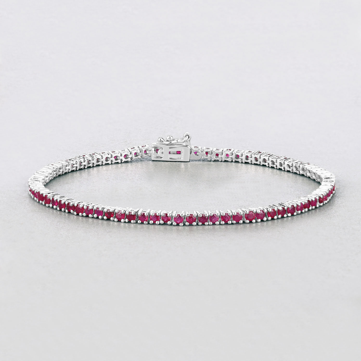 3.35 Carat Genuine Ruby .925 Sterling Silver Bracelet