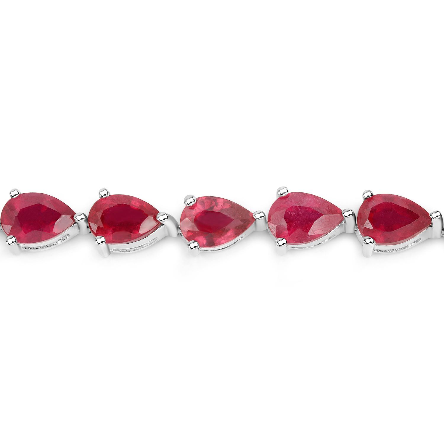 11.25 Carat Glass Filled Ruby .925 Sterling Silver Bracelet