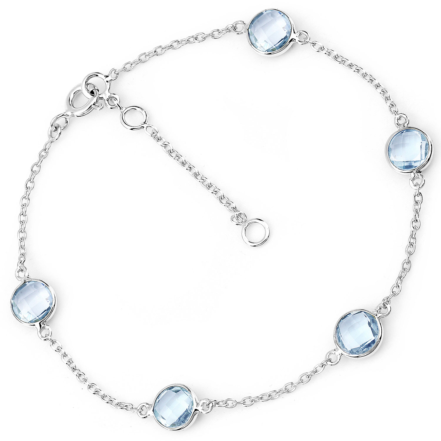 5.00 Carat Genuine Blue Topaz .925 Sterling Silver Bracelet