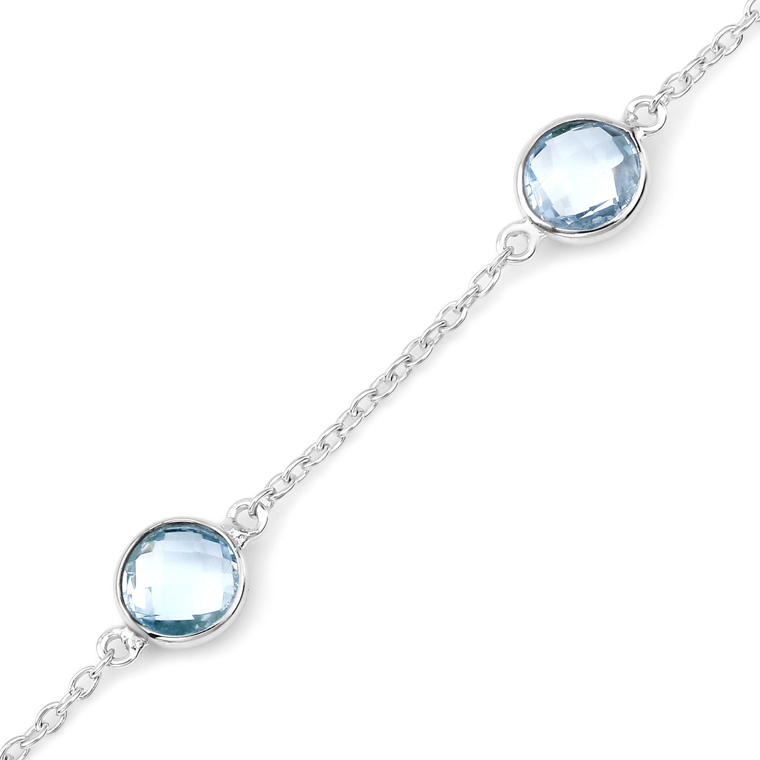 5.00 Carat Genuine Blue Topaz .925 Sterling Silver Bracelet