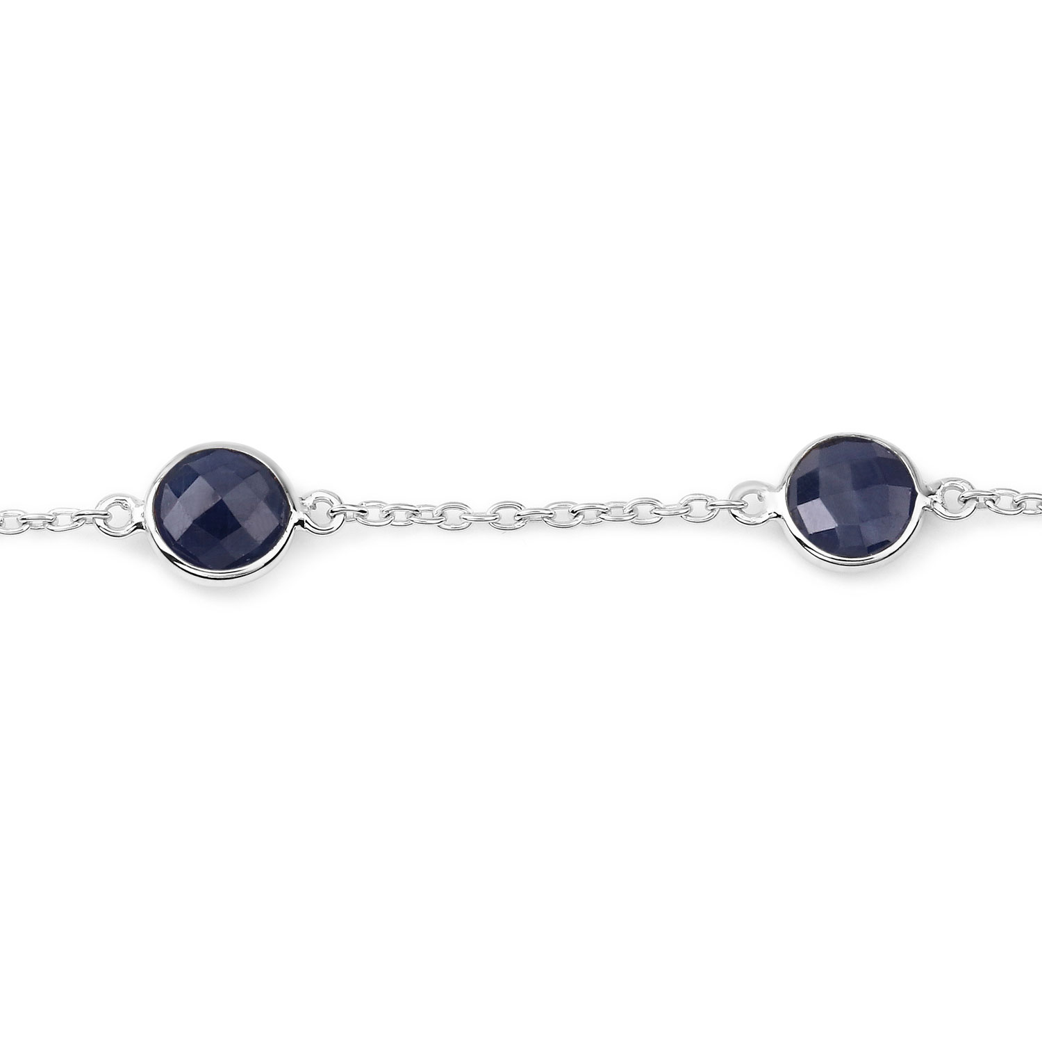 5.00 Carat Genuine Blue Sapphire .925 Sterling Silver Bracelet