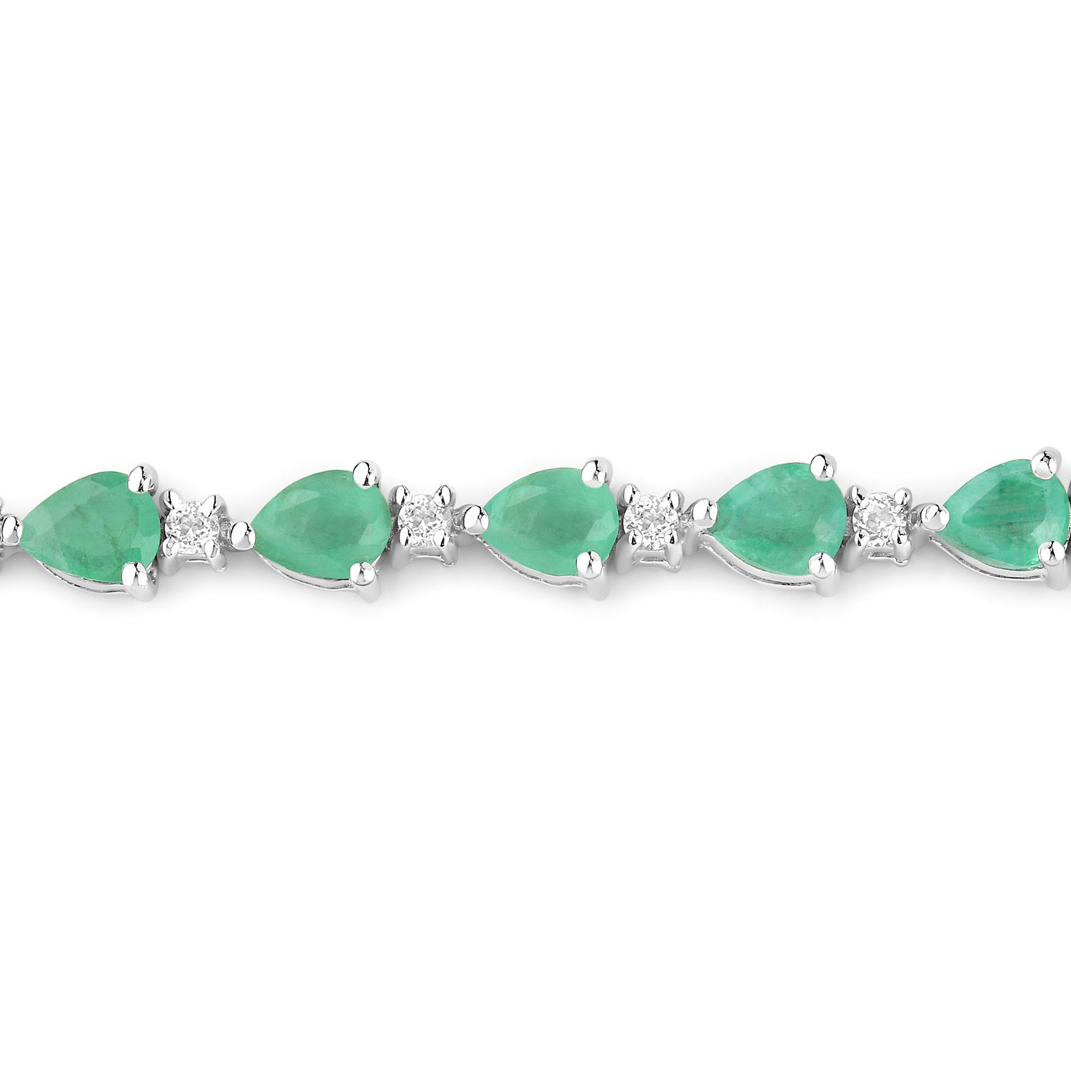4.54 Carat Genuine Emerald .925 Sterling Silver Bracelet