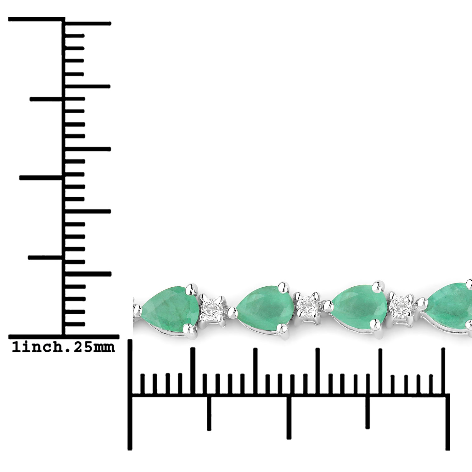 4.54 Carat Genuine Emerald .925 Sterling Silver Bracelet