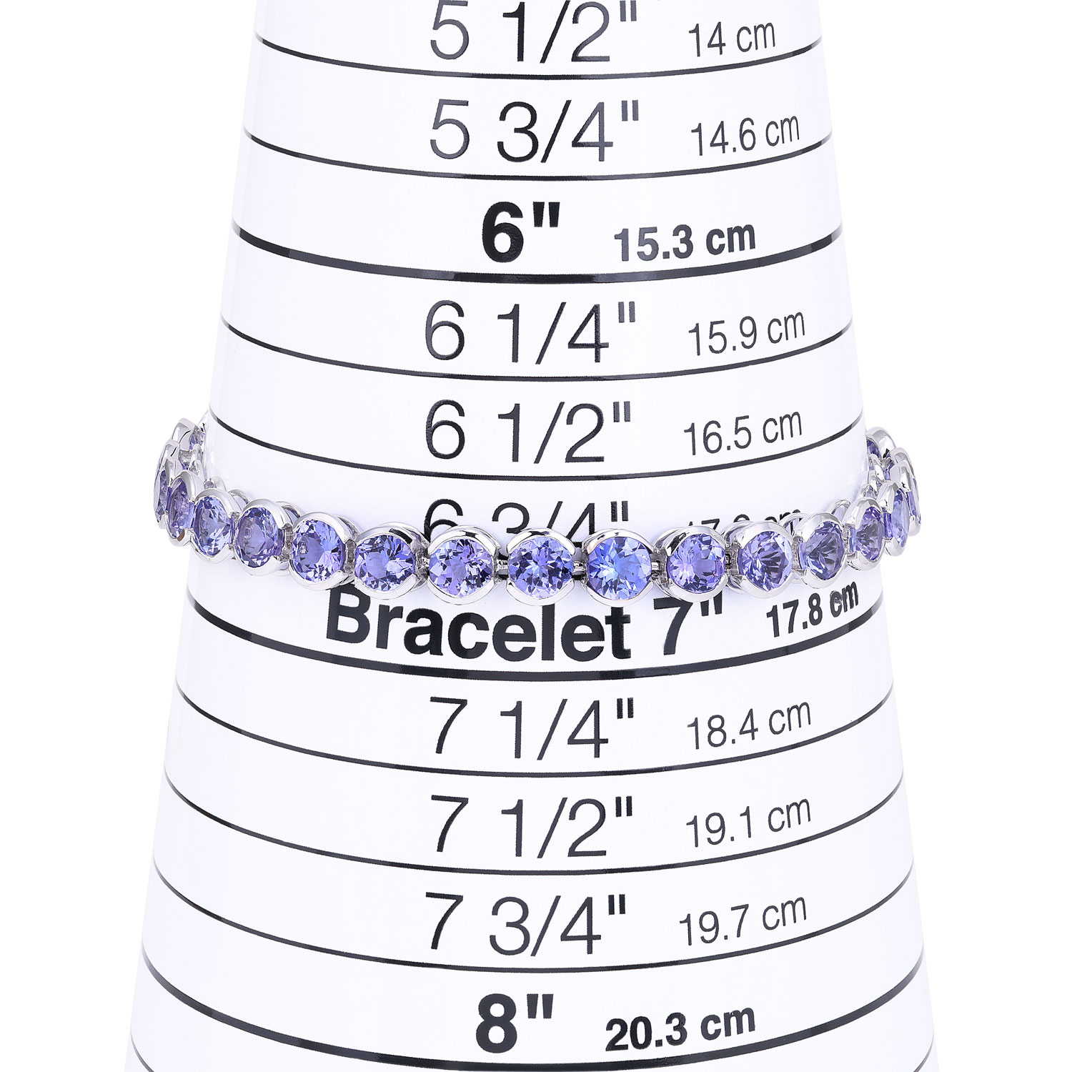 12.60 Carat Genuine Tanzanite 14K White Gold Bracelet