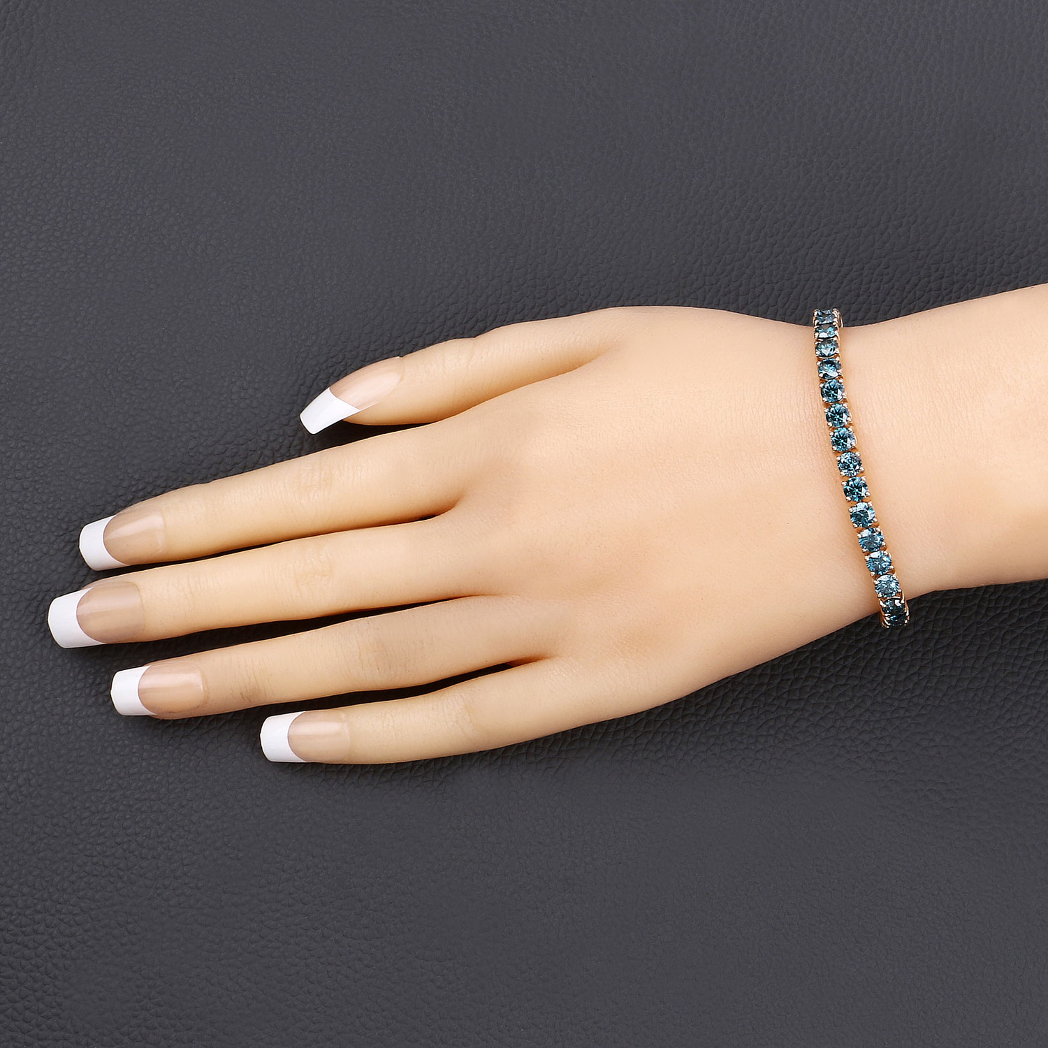 12.95 Carat Genuine Blue Diamond 14K Yellow Gold Bracelet