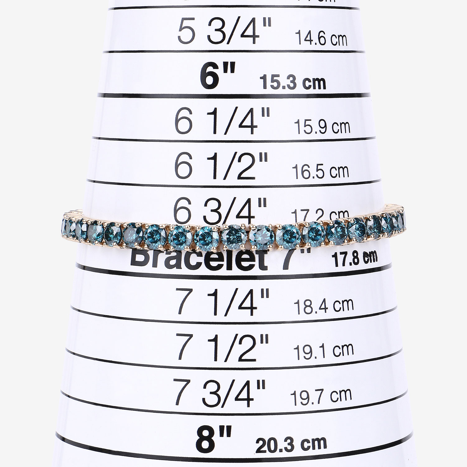 12.95 Carat Genuine Blue Diamond 14K Yellow Gold Bracelet