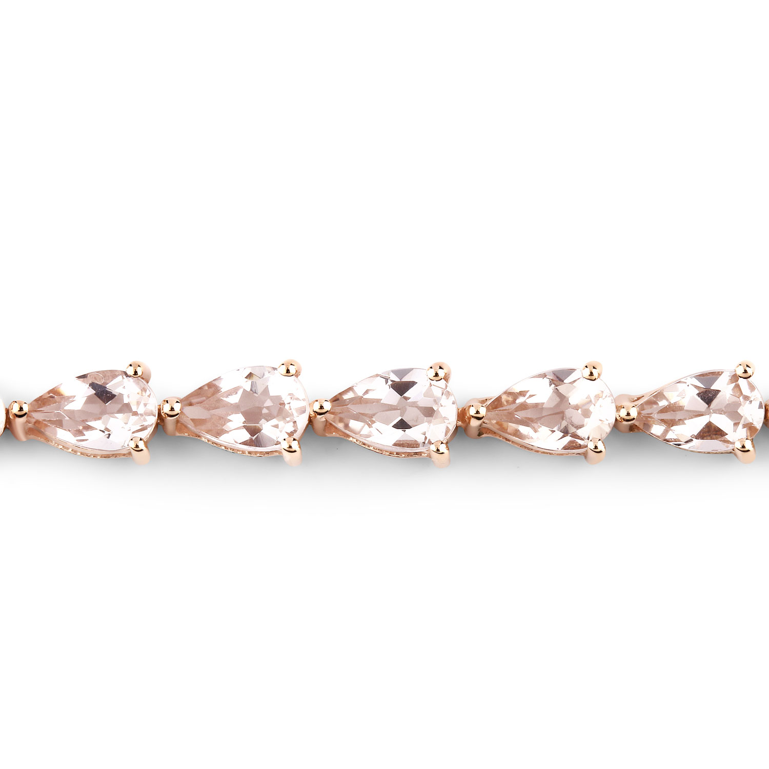 5.58 Carat Genuine Morganite 10K Rose Gold Bracelet