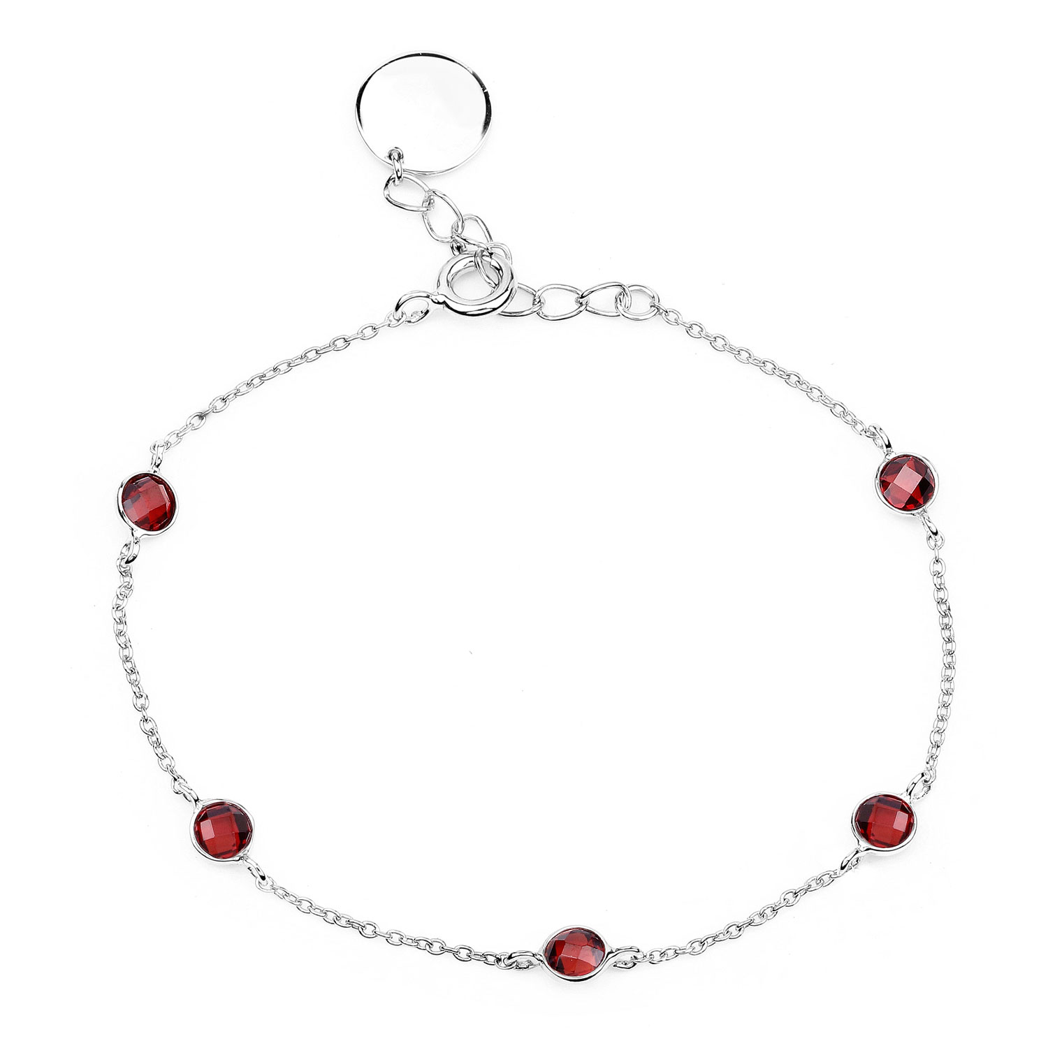 1.50 Carat Genuine Garnet .925 Sterling Silver Bracelet