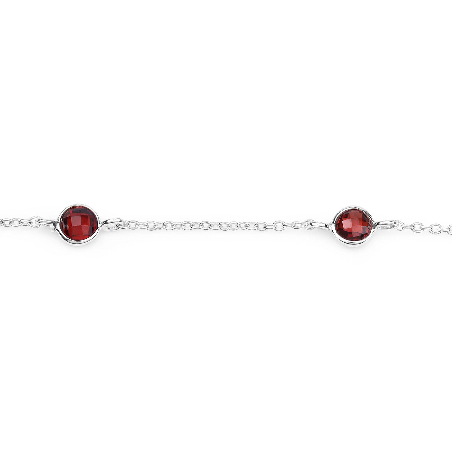 1.50 Carat Genuine Garnet .925 Sterling Silver Bracelet
