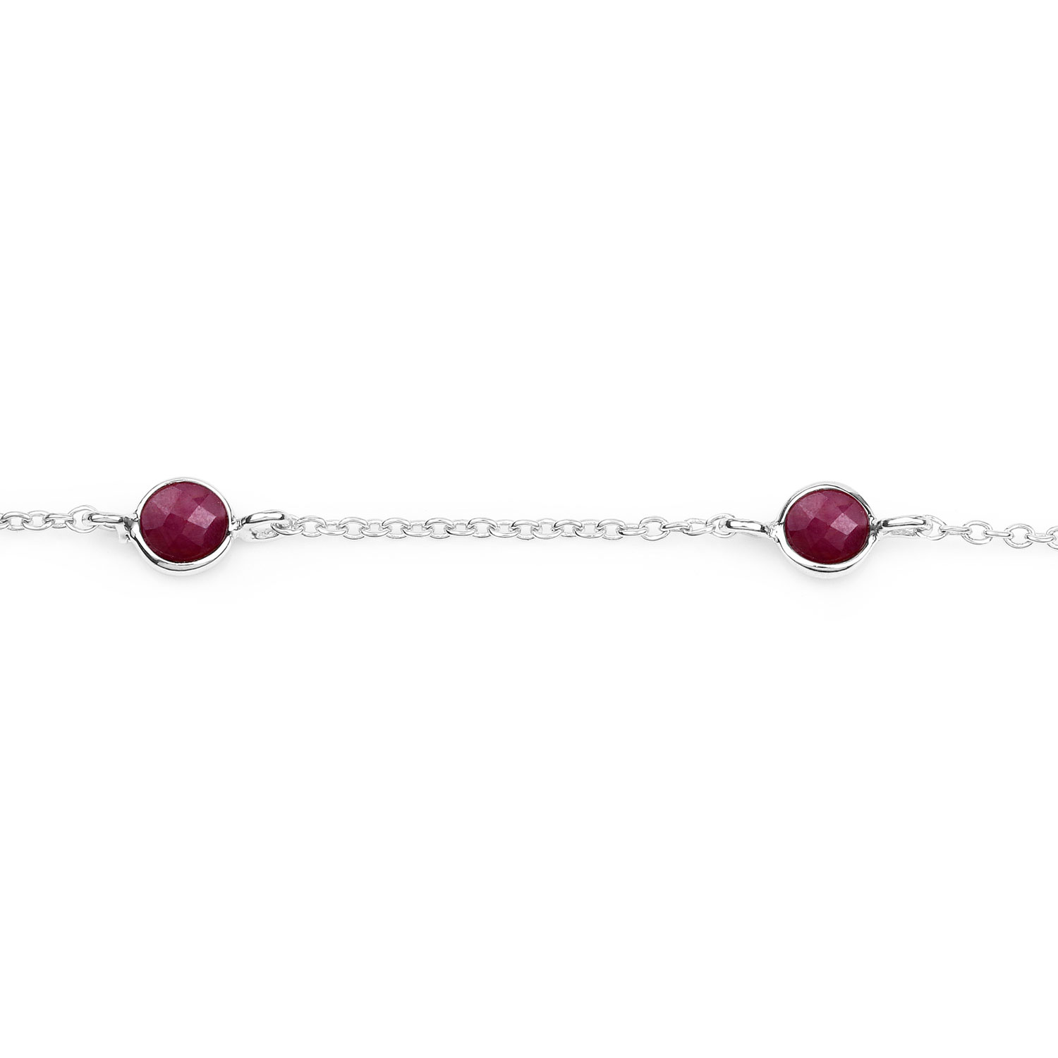 1.50 Carat Genuine Ruby .925 Sterling Silver Bracelet