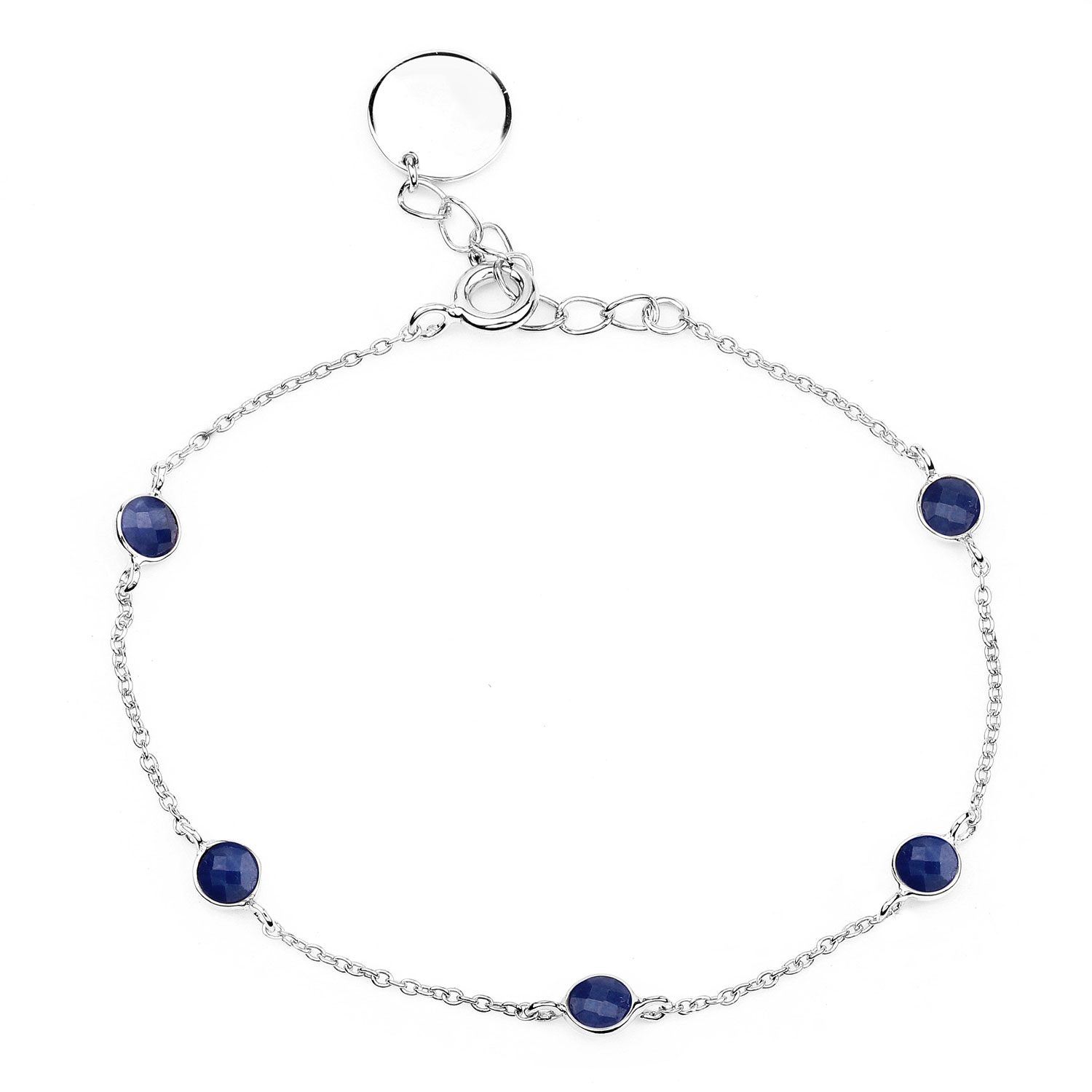 1.50 Carat Genuine Blue Sapphire .925 Sterling Silver Bracelet