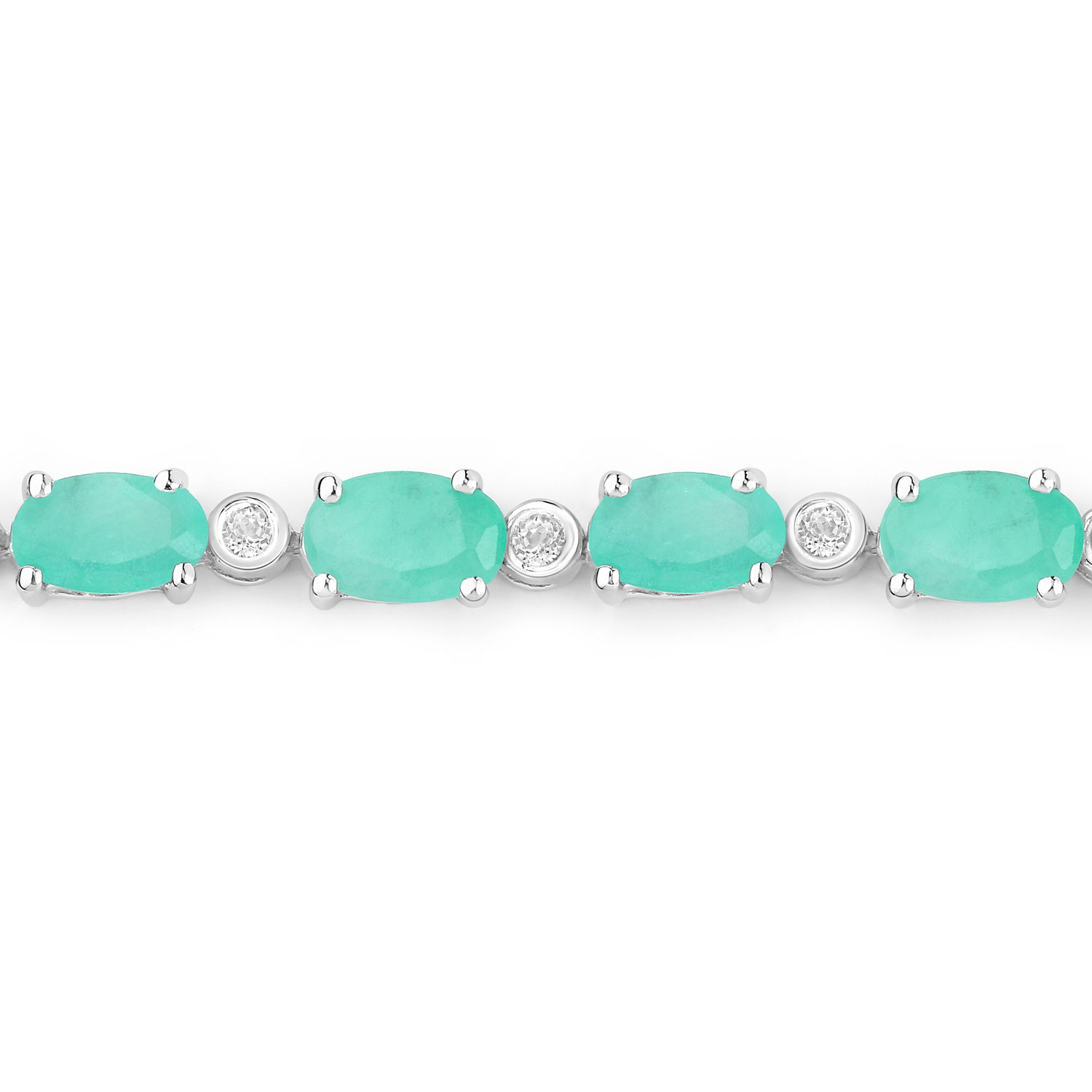 5.04 Carat Genuine Emerald .925 Sterling Silver Bracelet