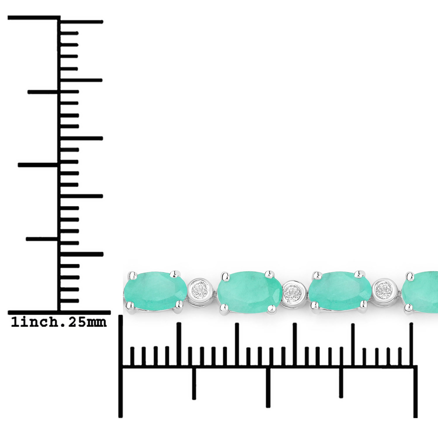 5.04 Carat Genuine Emerald .925 Sterling Silver Bracelet