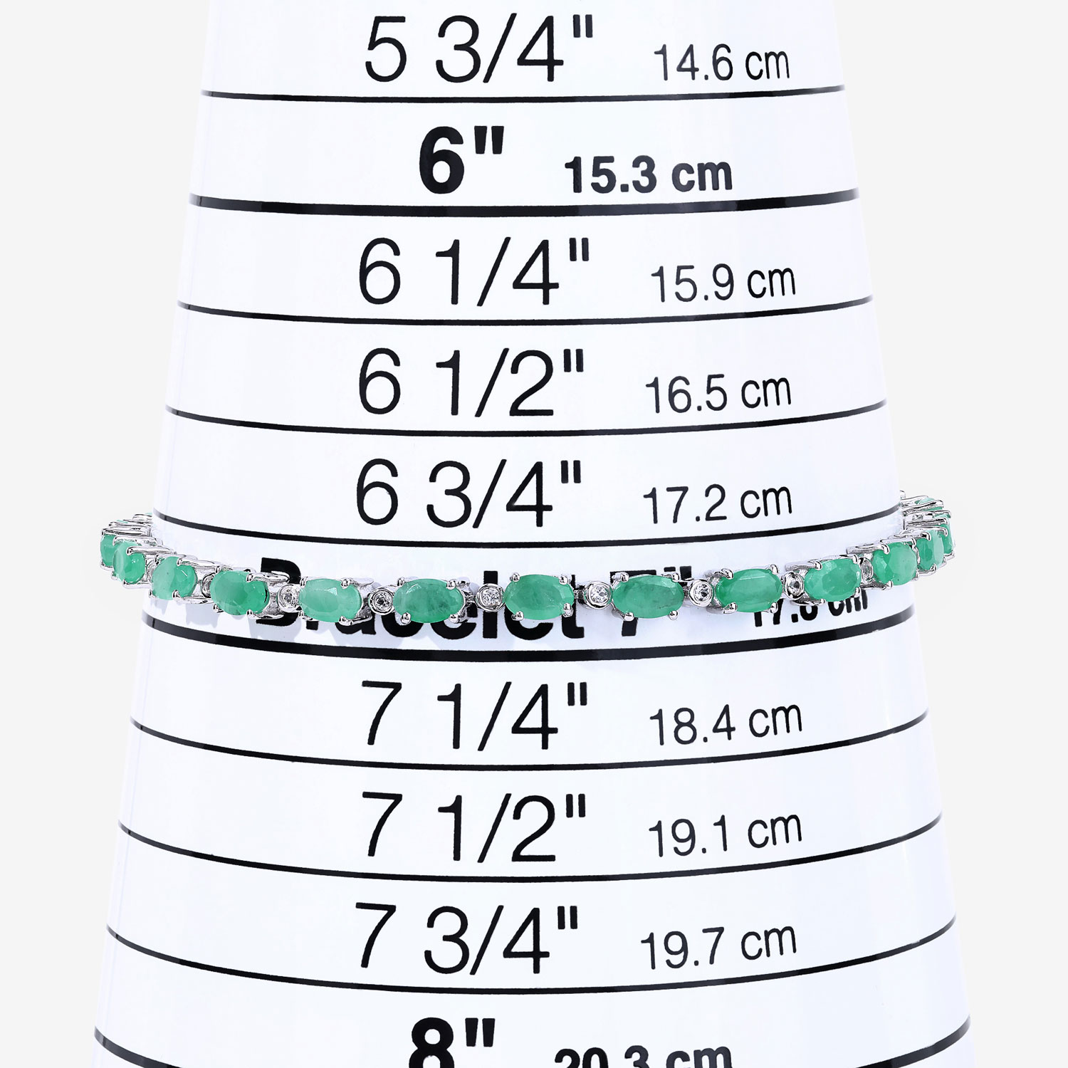 5.04 Carat Genuine Emerald .925 Sterling Silver Bracelet