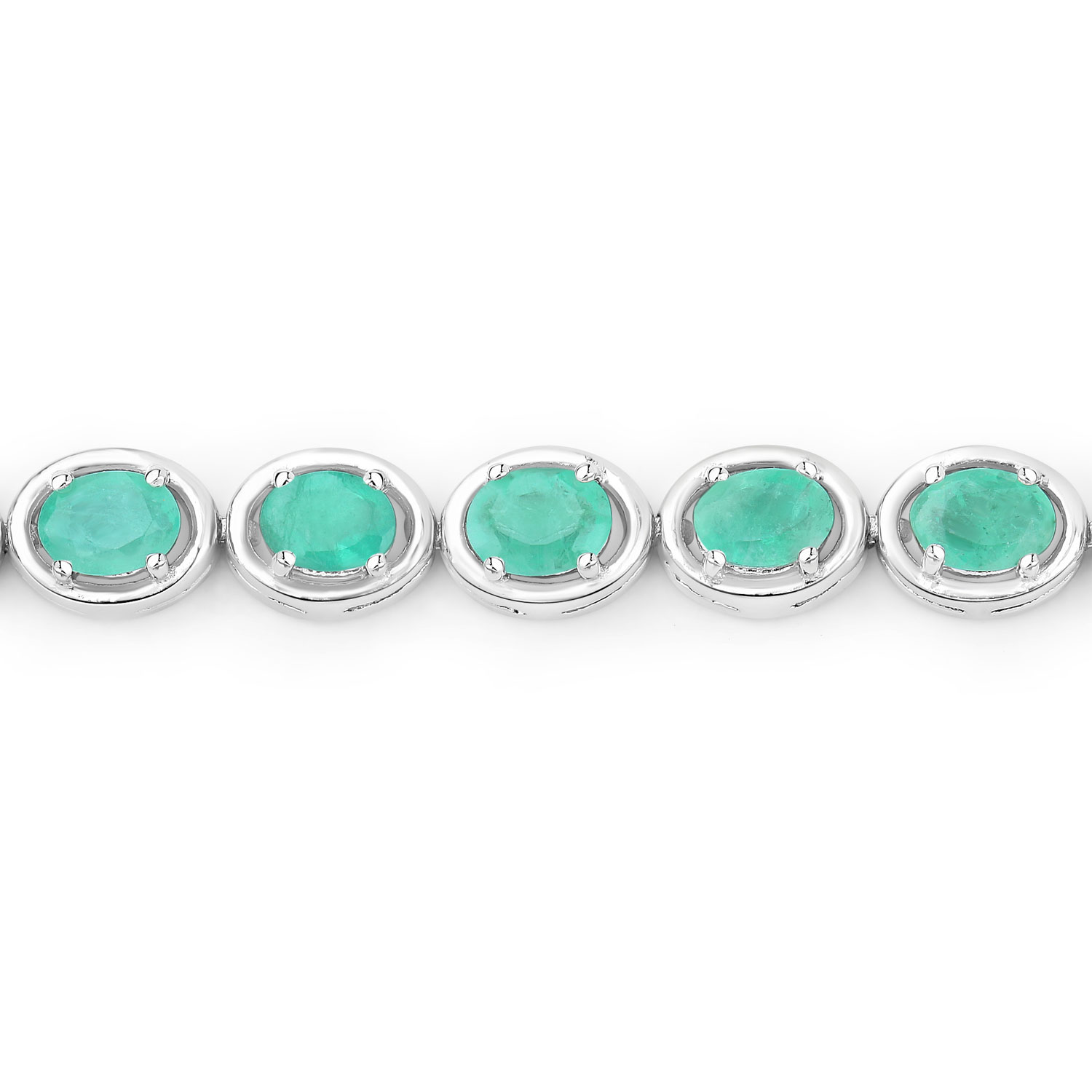 3.64 Carat Genuine Emerald .925 Sterling Silver Bracelet