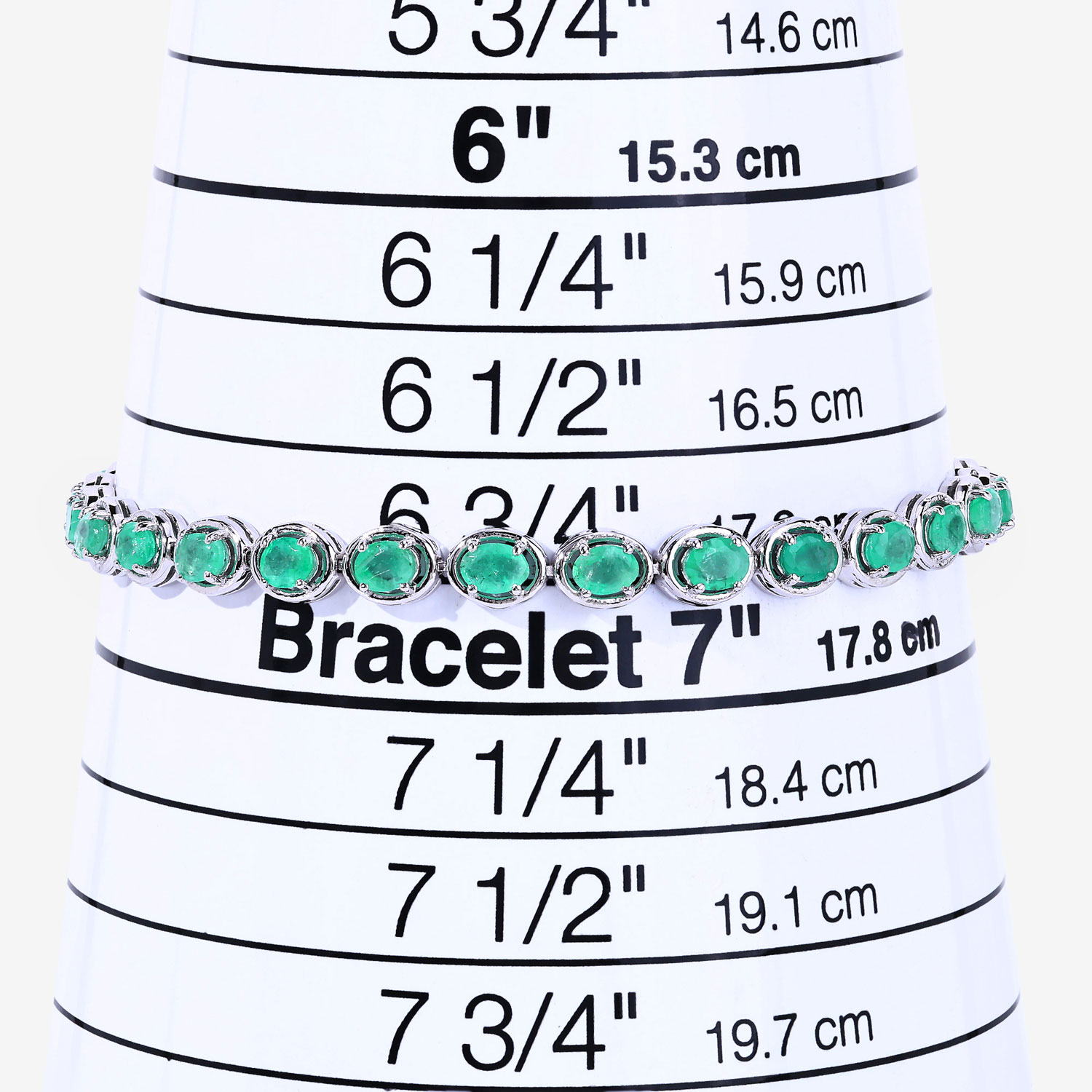 3.64 Carat Genuine Emerald .925 Sterling Silver Bracelet