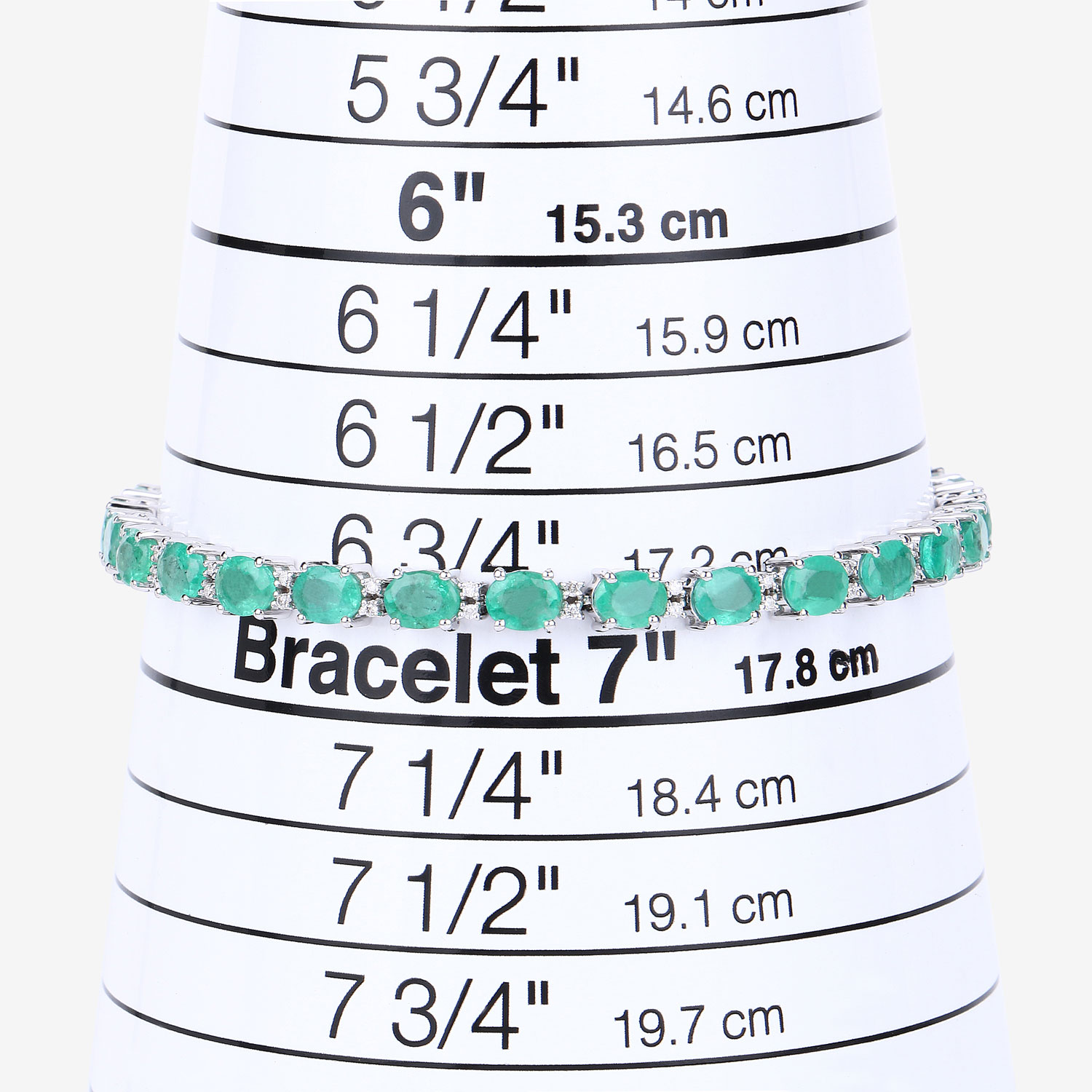 8.35 Carat Genuine Zambian Emerald and White Diamond 14K White Gold Bracelet