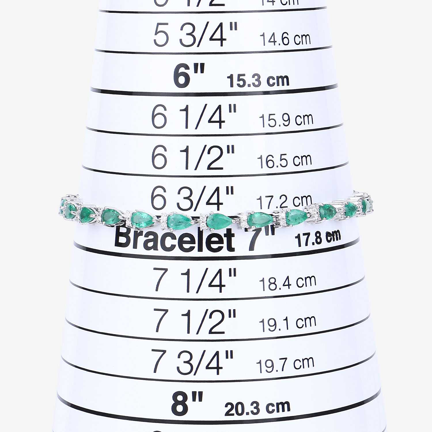 4.65 Carat Genuine Zambian Emerald and White Diamond 14K White Gold Bracelet