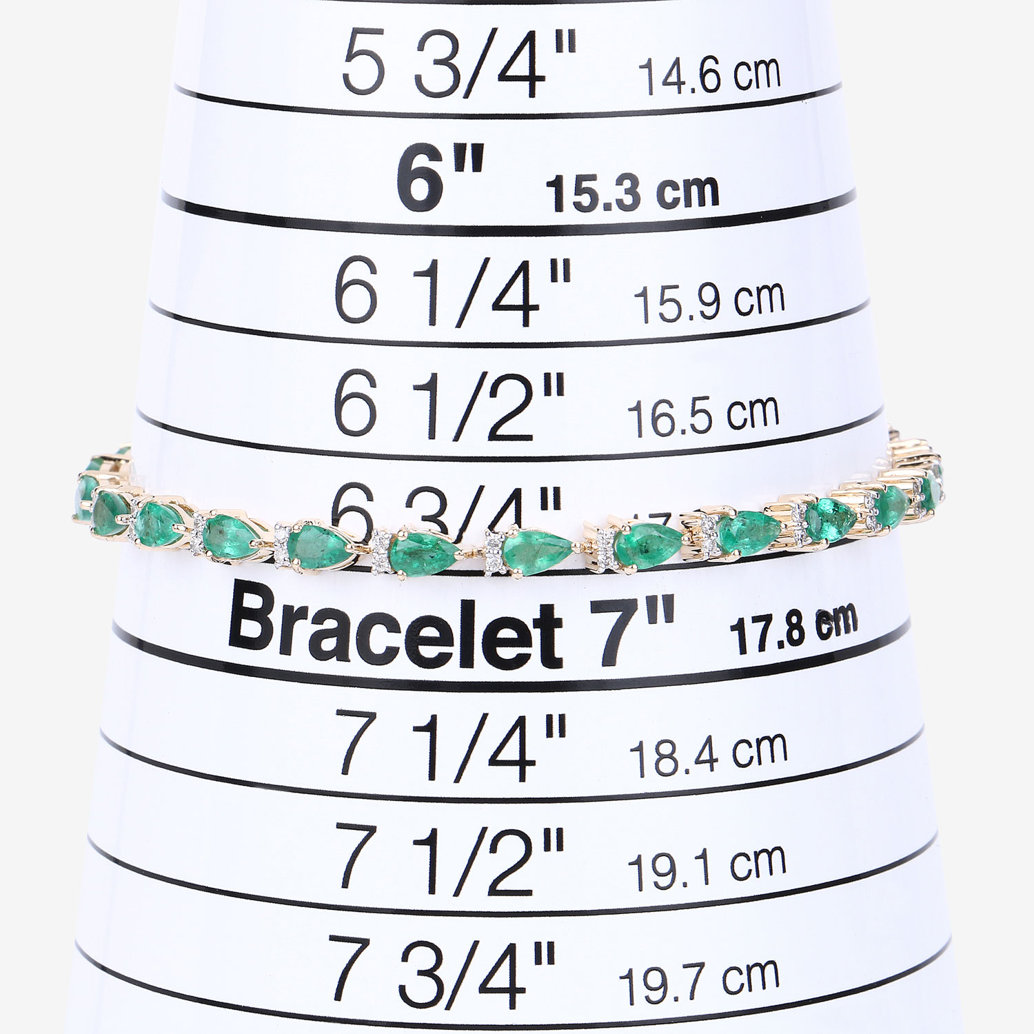 4.65 Carat Genuine Zambian Emerald and White Diamond 14K Yellow Gold Bracelet