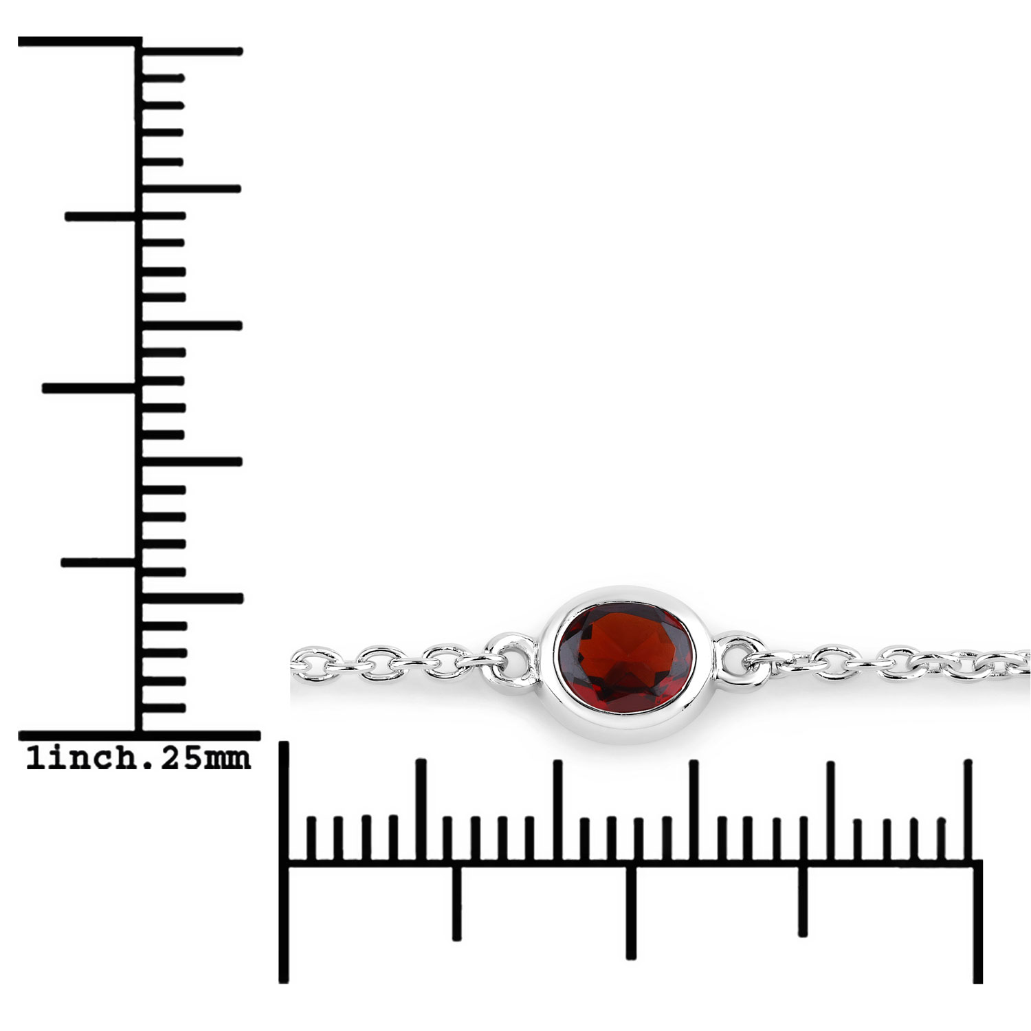 2.25 Carat Genuine Garnet .925 Sterling Silver Bracelet