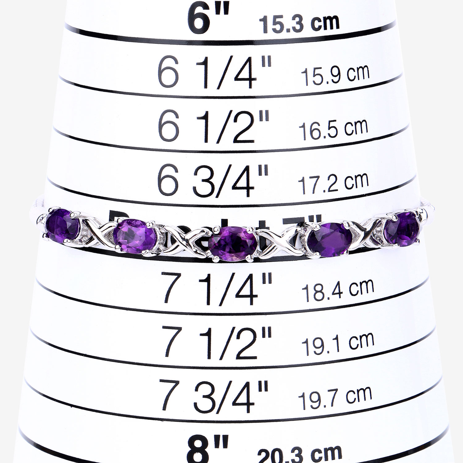 4.00 Carat Genuine Amethyst .925 Sterling Silver Bracelet