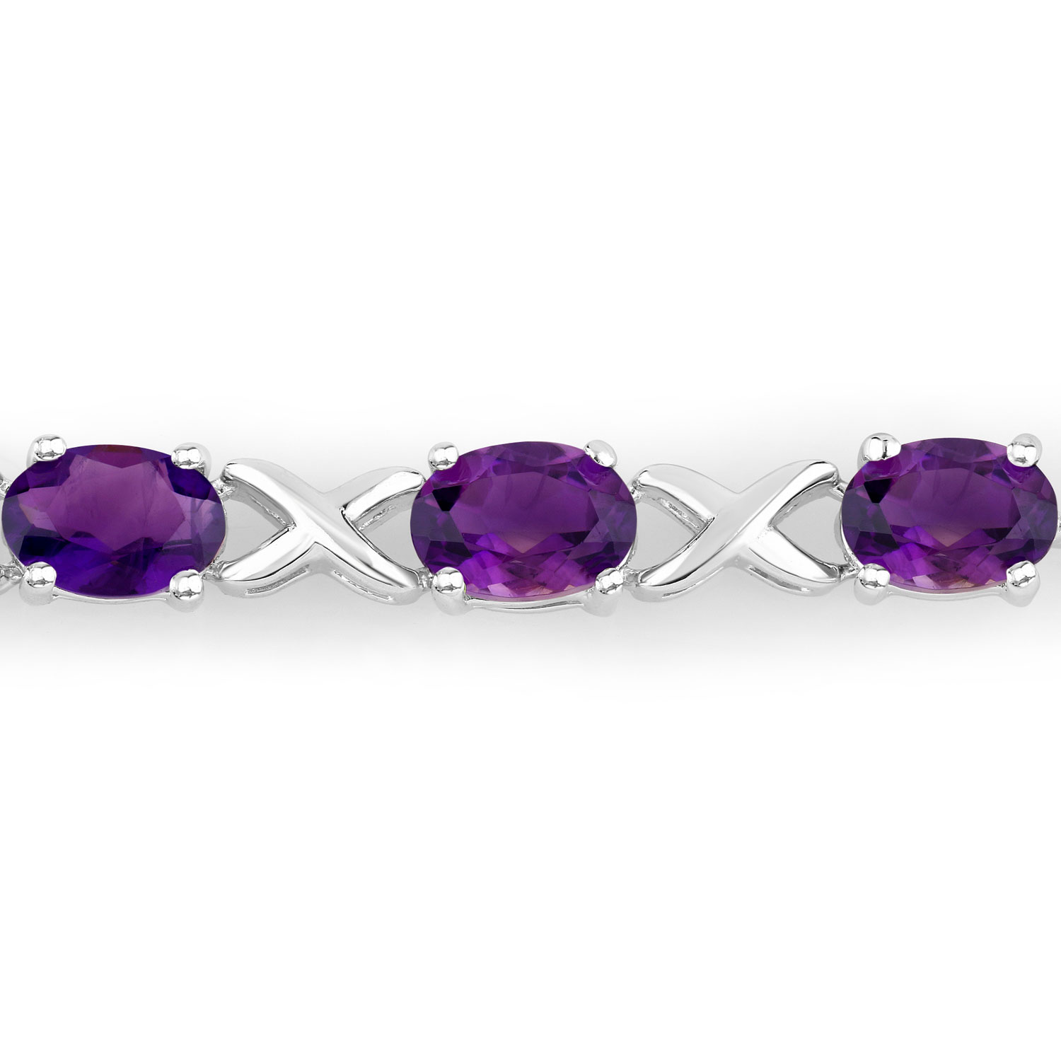 4.00 Carat Genuine Amethyst .925 Sterling Silver Bracelet