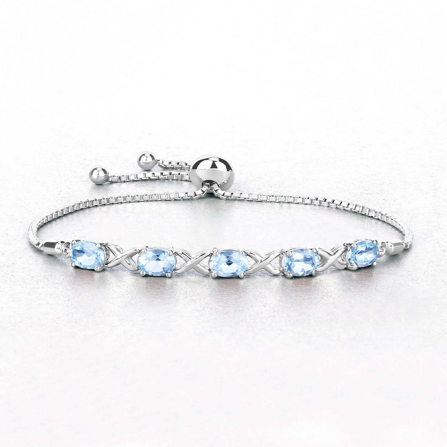 4.75 Carat Genuine Blue Topaz .925 Sterling Silver Bracelet