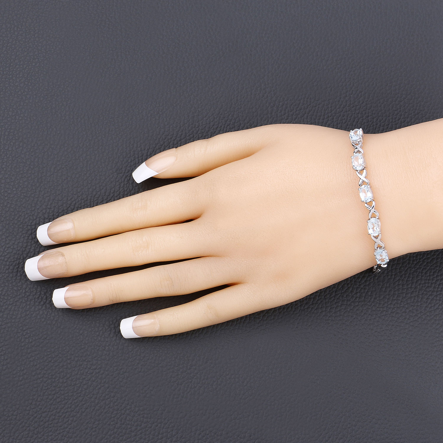 4.75 Carat Genuine Blue Topaz .925 Sterling Silver Bracelet