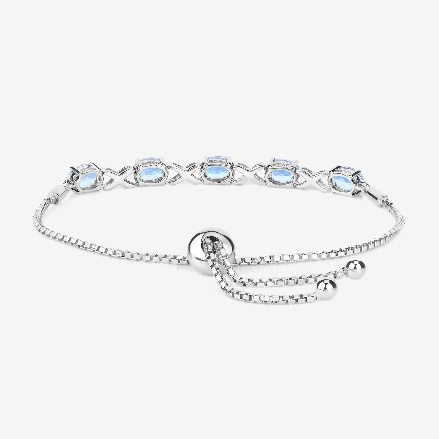 4.75 Carat Genuine Blue Topaz .925 Sterling Silver Bracelet