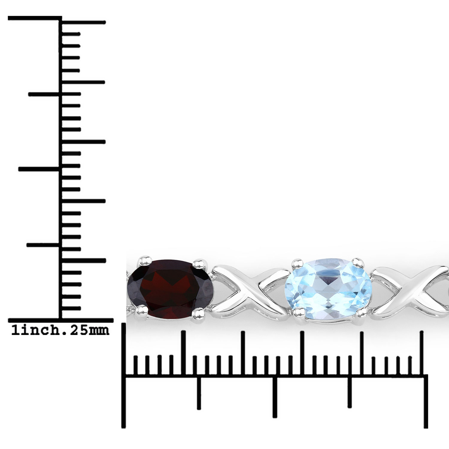 4.23 Carat Genuine Multi Stone .925 Sterling Silver Bracelet