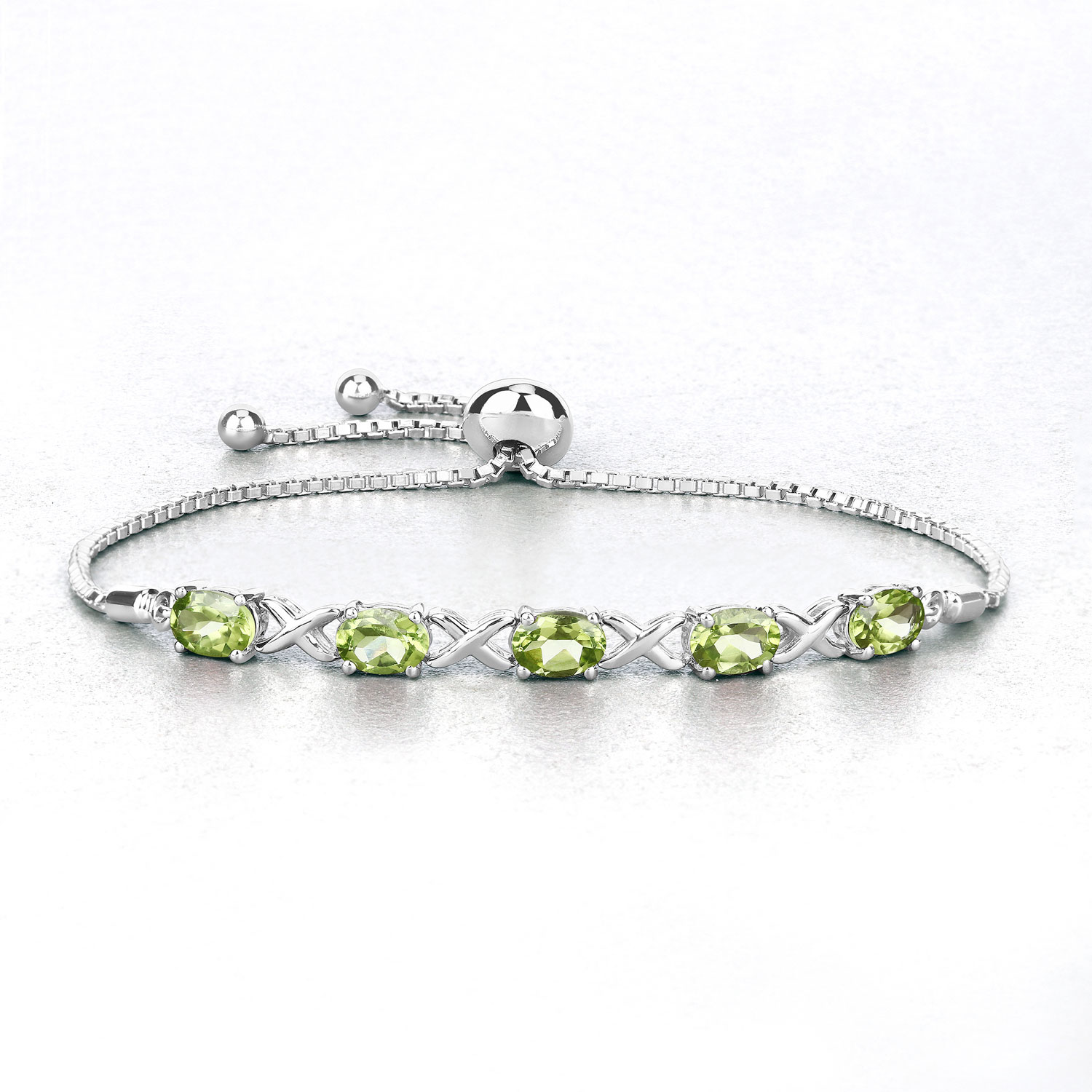 4.15 Carat Genuine Peridot .925 Sterling Silver Bracelet