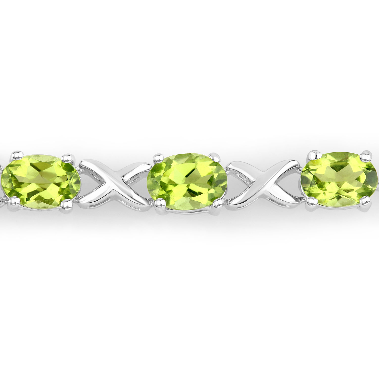 4.15 Carat Genuine Peridot .925 Sterling Silver Bracelet