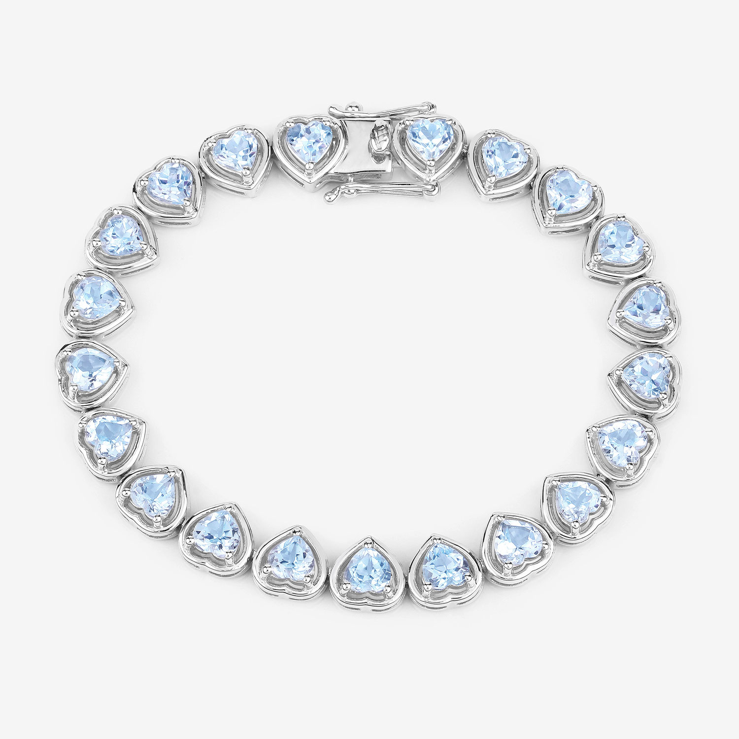 10.50 Carat Genuine Blue Topaz .925 Sterling Silver Bracelet