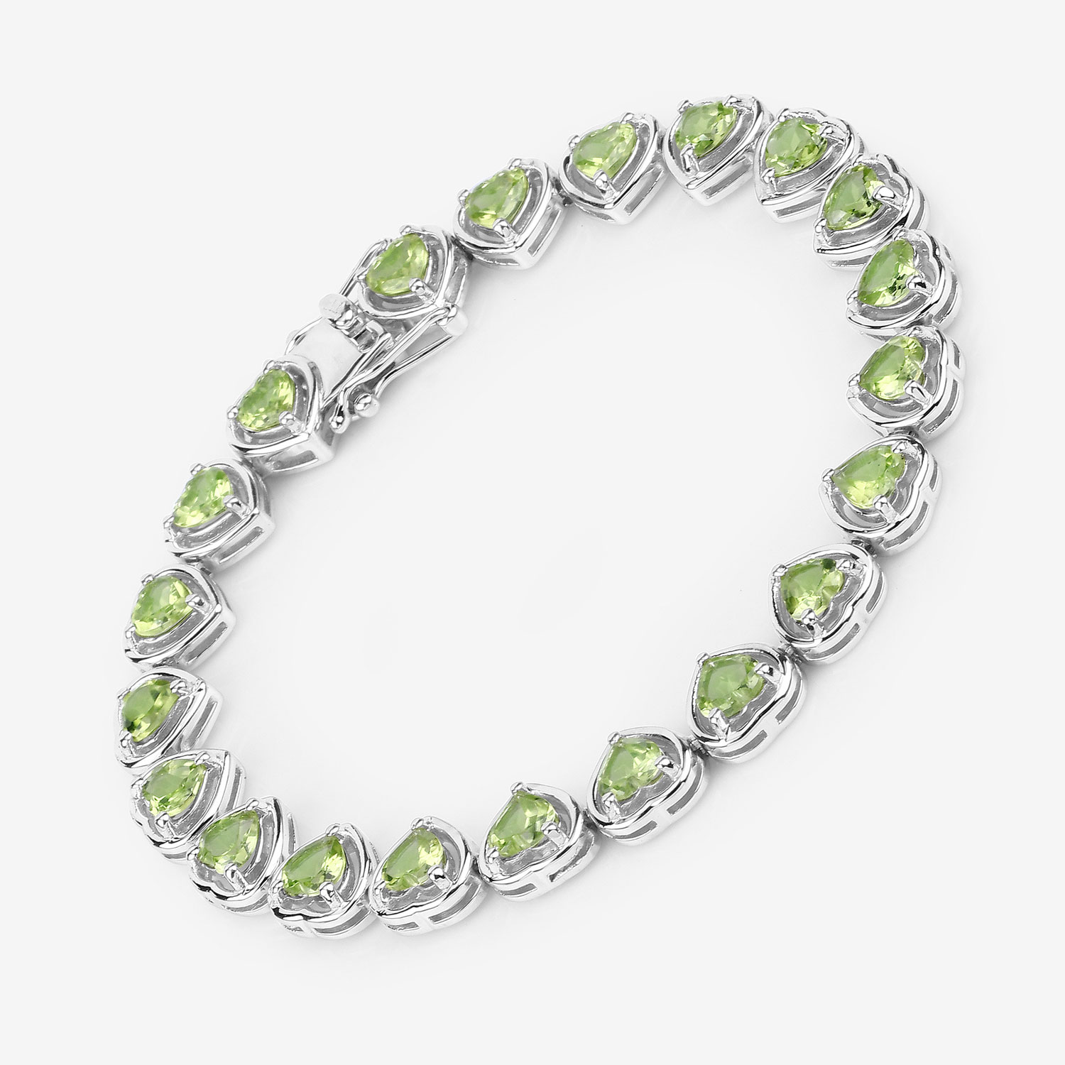 9.24 Carat Genuine Peridot .925 Sterling Silver Bracelet