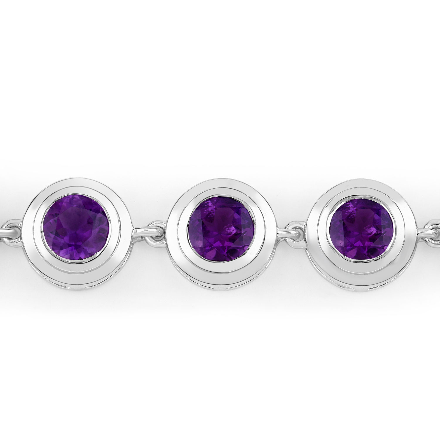 3.65 Carat Genuine Amethyst .925 Sterling Silver Bracelet