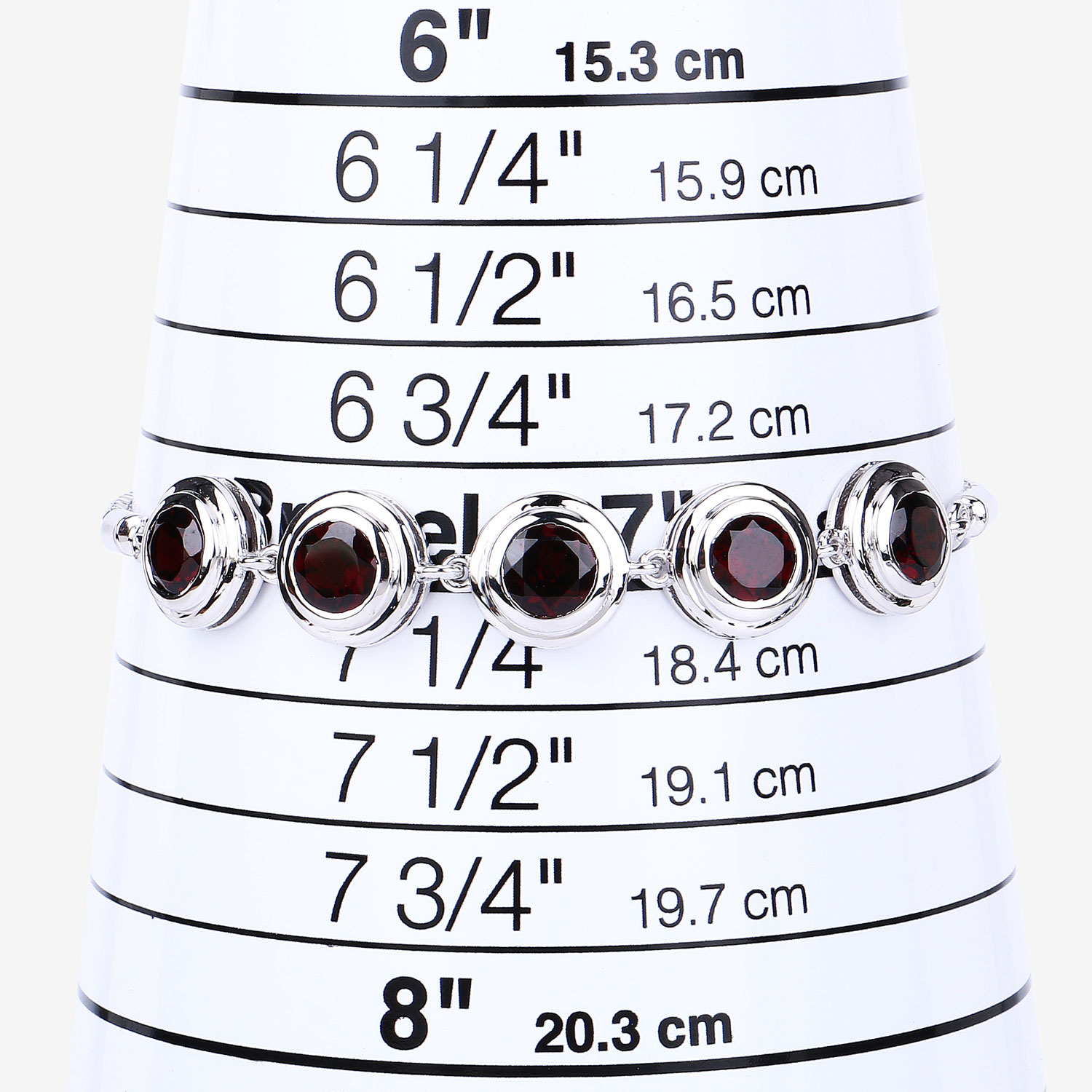 5.00 Carat Genuine Garnet .925 Sterling Silver Bracelet